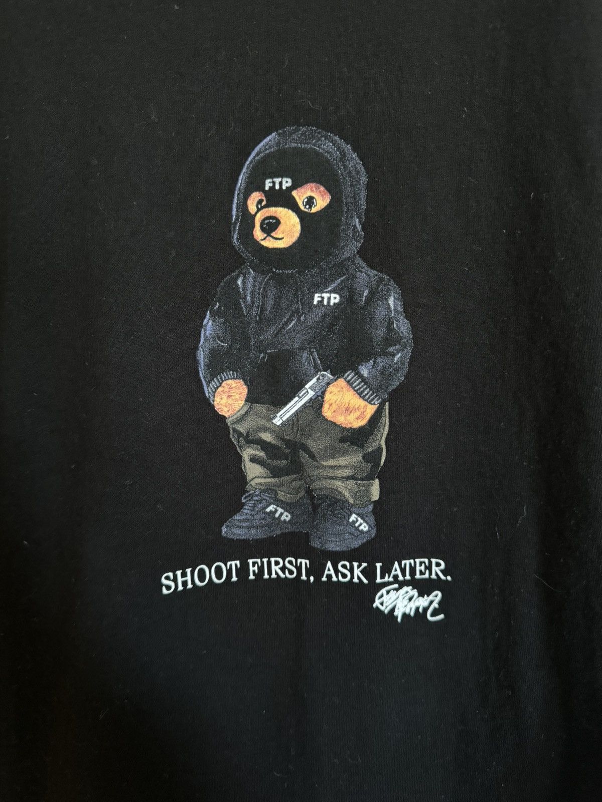 Deals FTP Hooded Bear Tee - Black