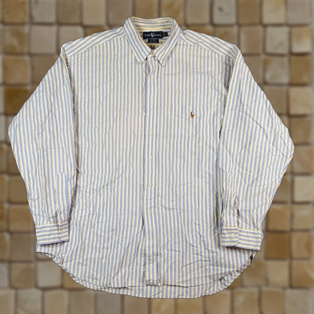 Ralph Lauren VINTAGE Ralph Lauren Striped Preppy Pony Logo Size XL Oversized Button Up Collared Shirt Size US XL / EU 56 / 4 - 1 Thumbnail