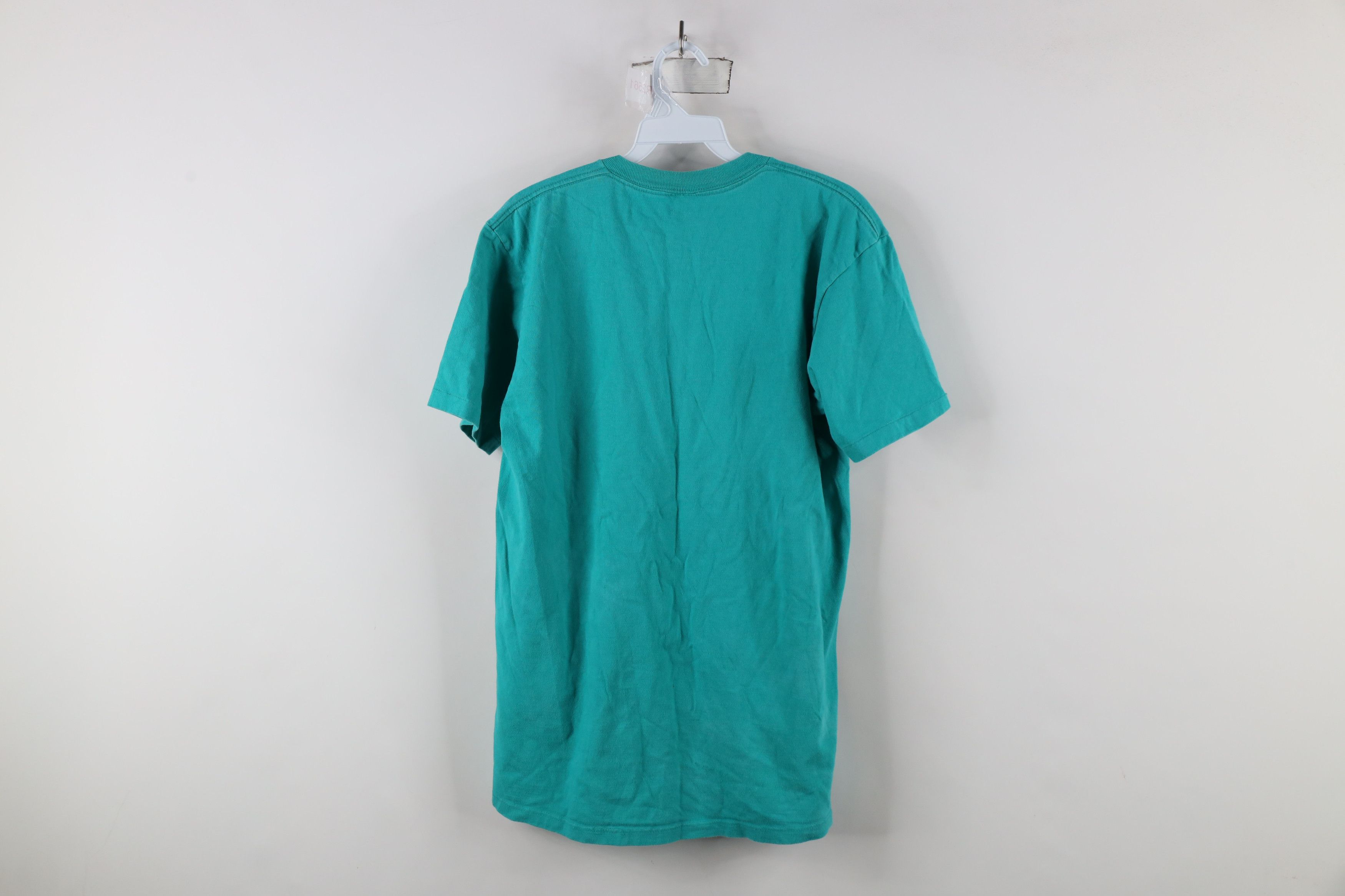 Vintage Vintage 90s Streetwear Blank Pocket T-Shirt Teal Cotton USA Size US M / EU 48-50 / 2 - 8 Thumbnail