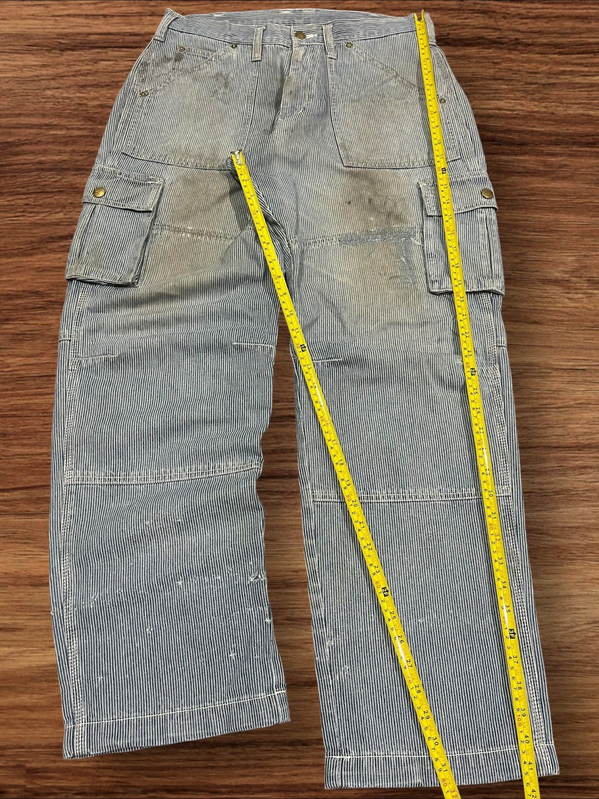 Carhartt × Vintage Vintage Dogman Wabash Carpenter Cargo Rusty Blue Wash Pants Size US 32 / EU 48 - 11 Thumbnail