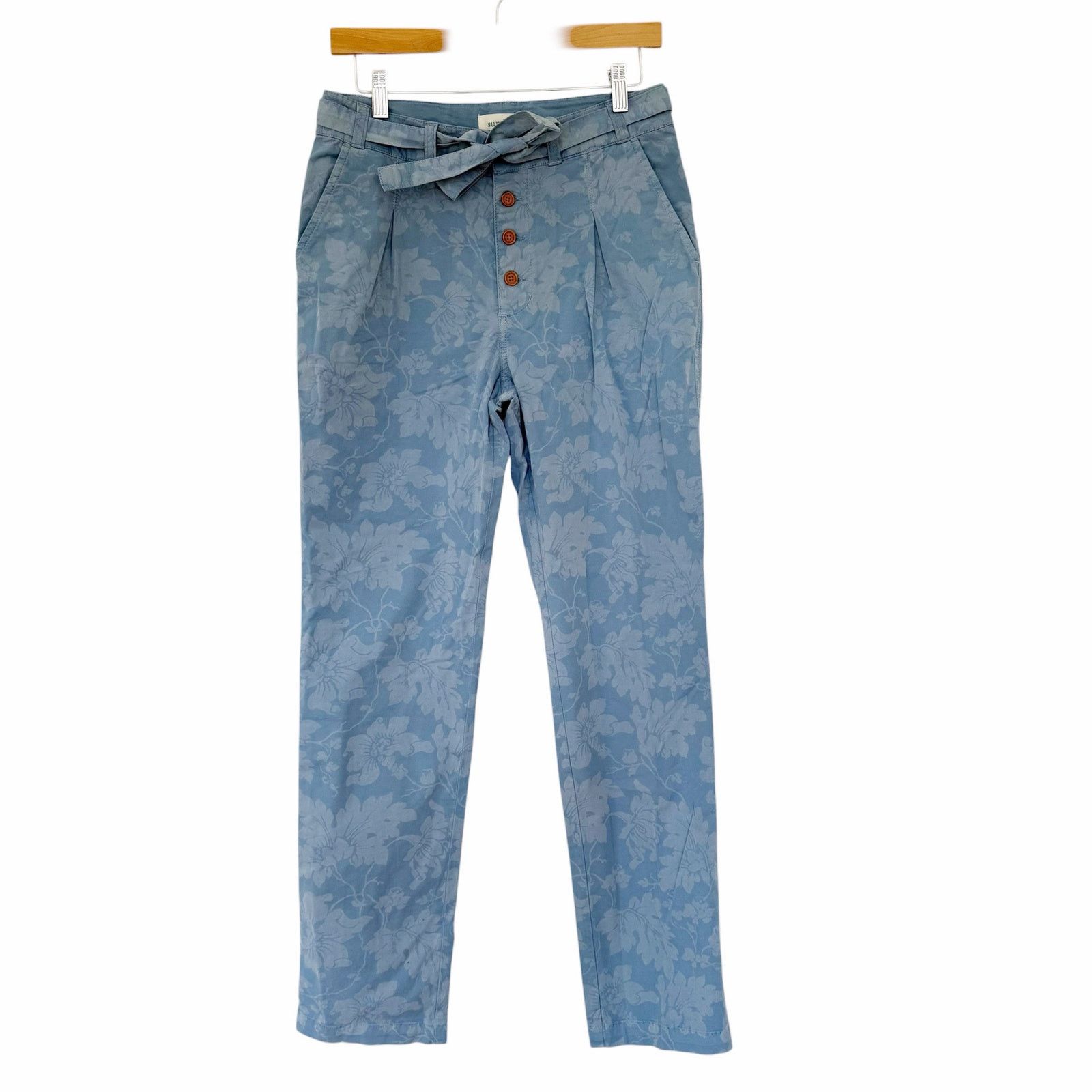 Other Sundance Blue Floral Bastille Easy Pants Tie Waist Sz 2 Size 26" / US 2 / IT 38 - 5 Thumbnail