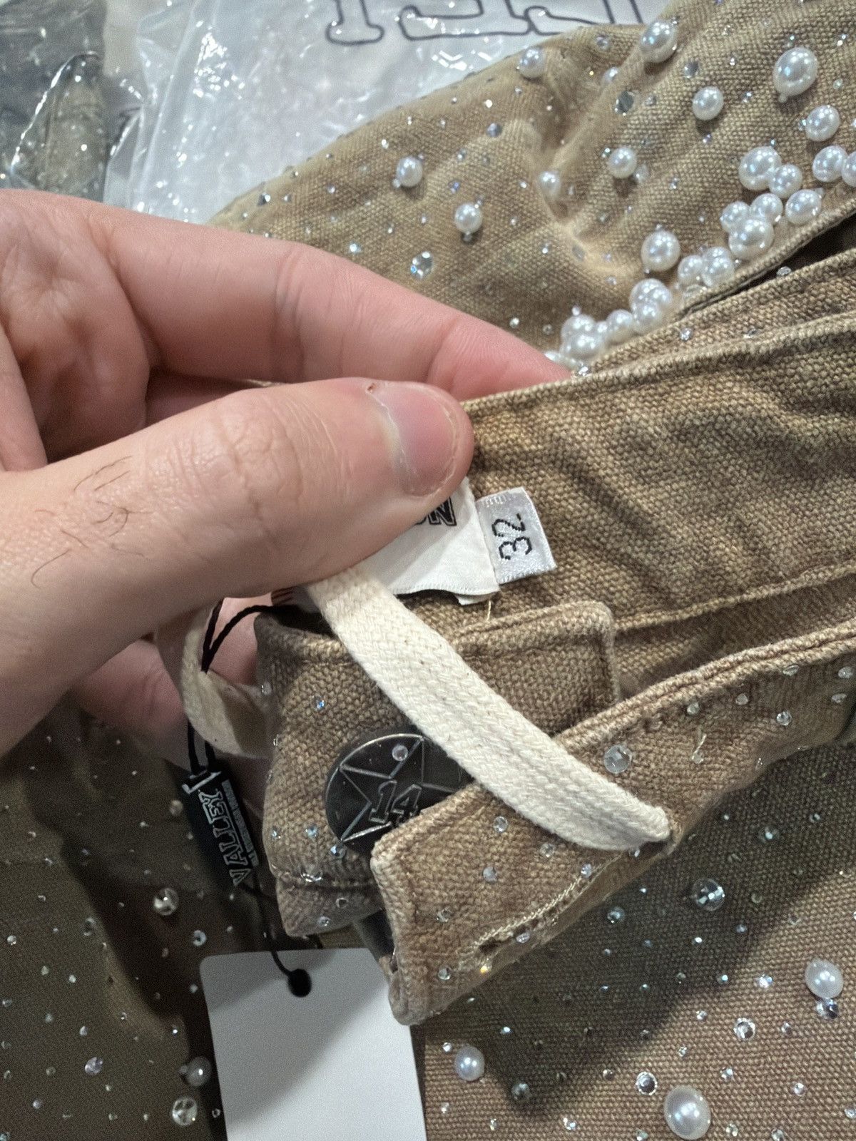 Vale Vale Forever Sand Storm Rhinestone Jorts – Tan 32 Size US 32 / EU 48 - 9 Thumbnail