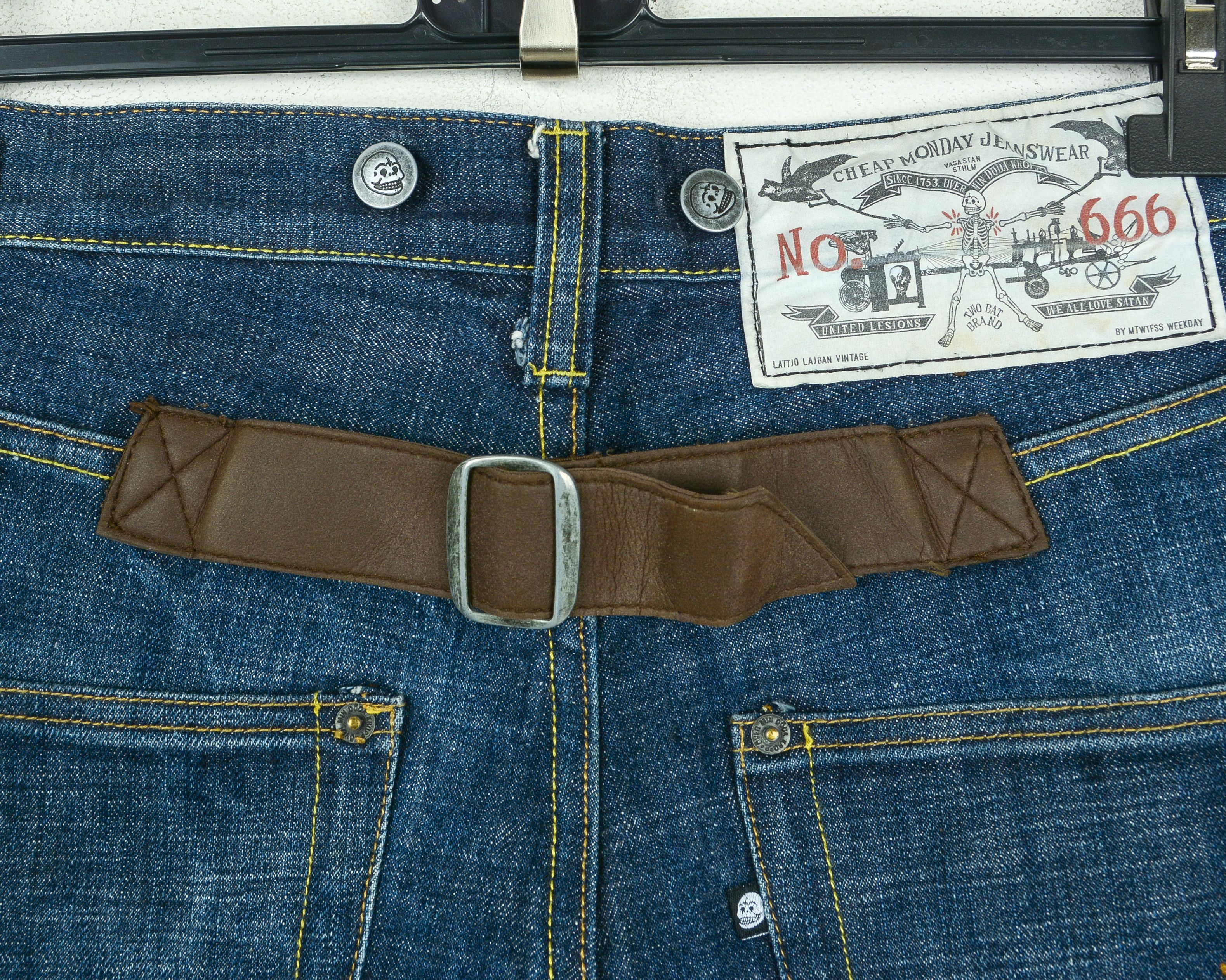 Cheap Monday 666 Japanese Blue Dry W31 L34 Reg Taper Selvedge Jeans Denim Size US 31 - 7 Thumbnail