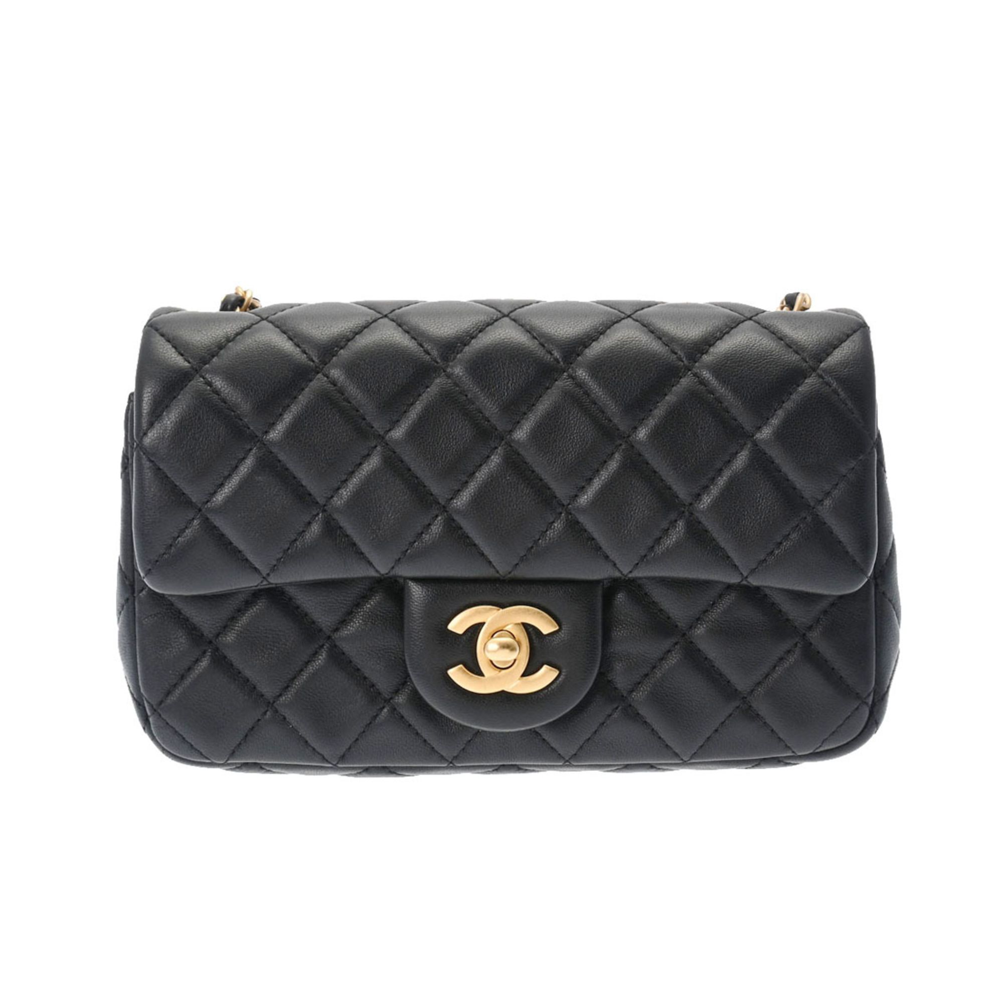 Chanel Mini Classic Chain Shoulder Round Ladies Bag Ap0245 Caviar