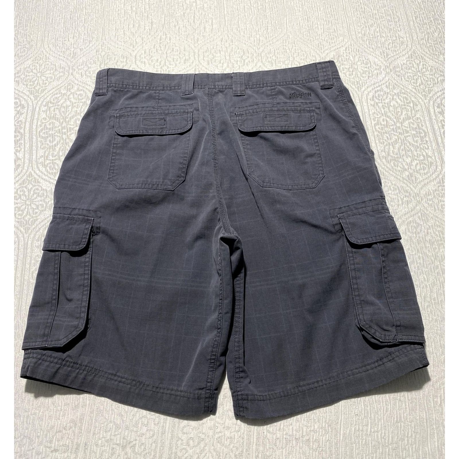 Vintage Köppen Mens 36 Gray Cargo Shorts Cotton Polyester Lightweight Pockets Travel Outdoor Casual Summer Size US 36 / EU 52 - 2 Thumbnail