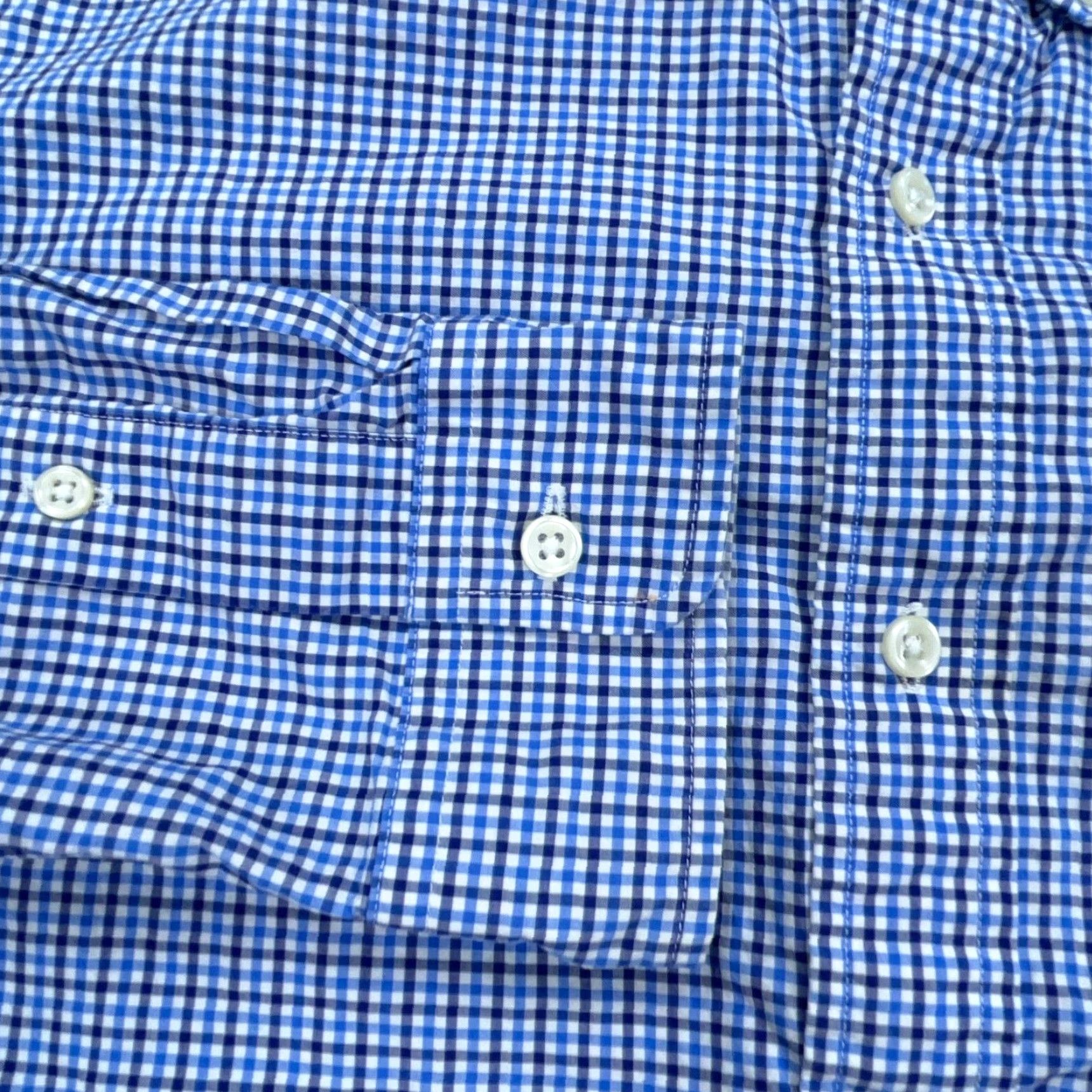 Ralph Lauren Ralph Lauren Shirt Men Medium Blue Plaid Button Up Dress Poplin Tattersall A27 Size 40R - 5 Thumbnail