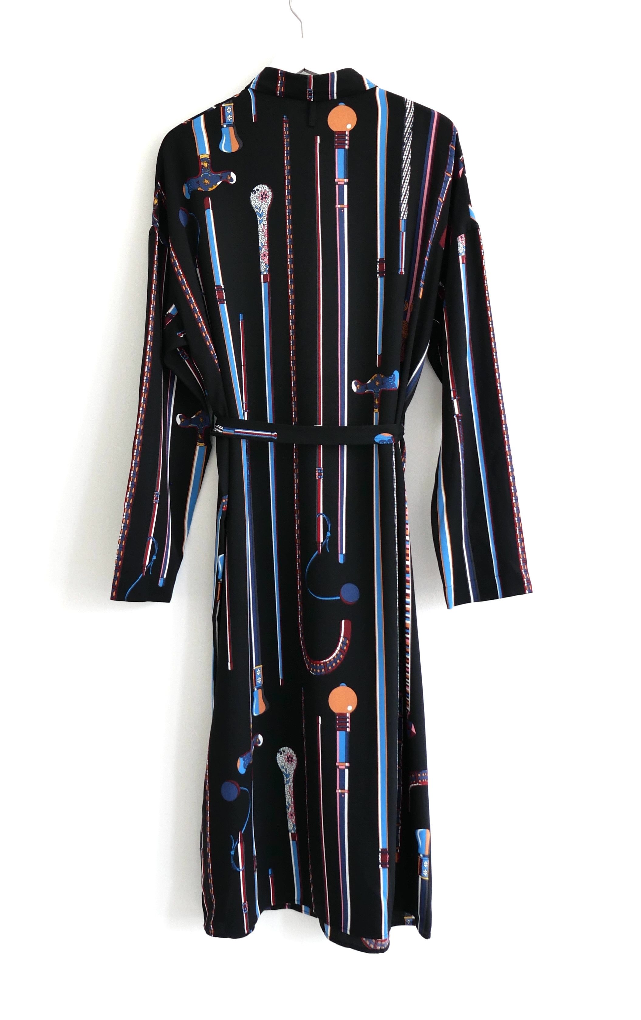 Hermes Hermes Fall 2012 Les Cannes Print Twillaine Silk Shirt Dress Size XS / US 0-2 / IT 36-38 - 4 Thumbnail