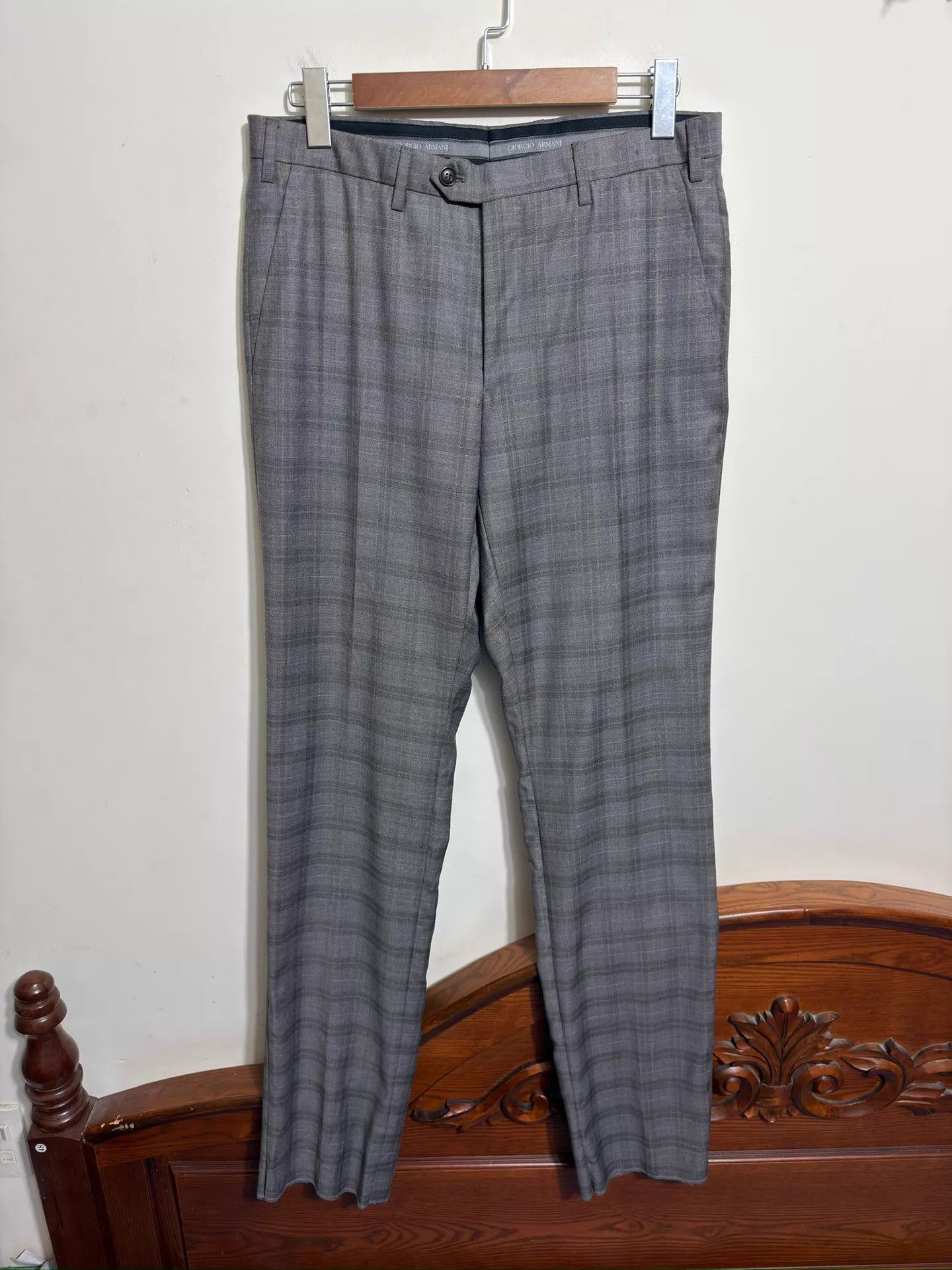 Giorgio Armani Armani Wool Suit Gray Prince of Wales Check IT 50 NWT Size 50L - 3 Thumbnail