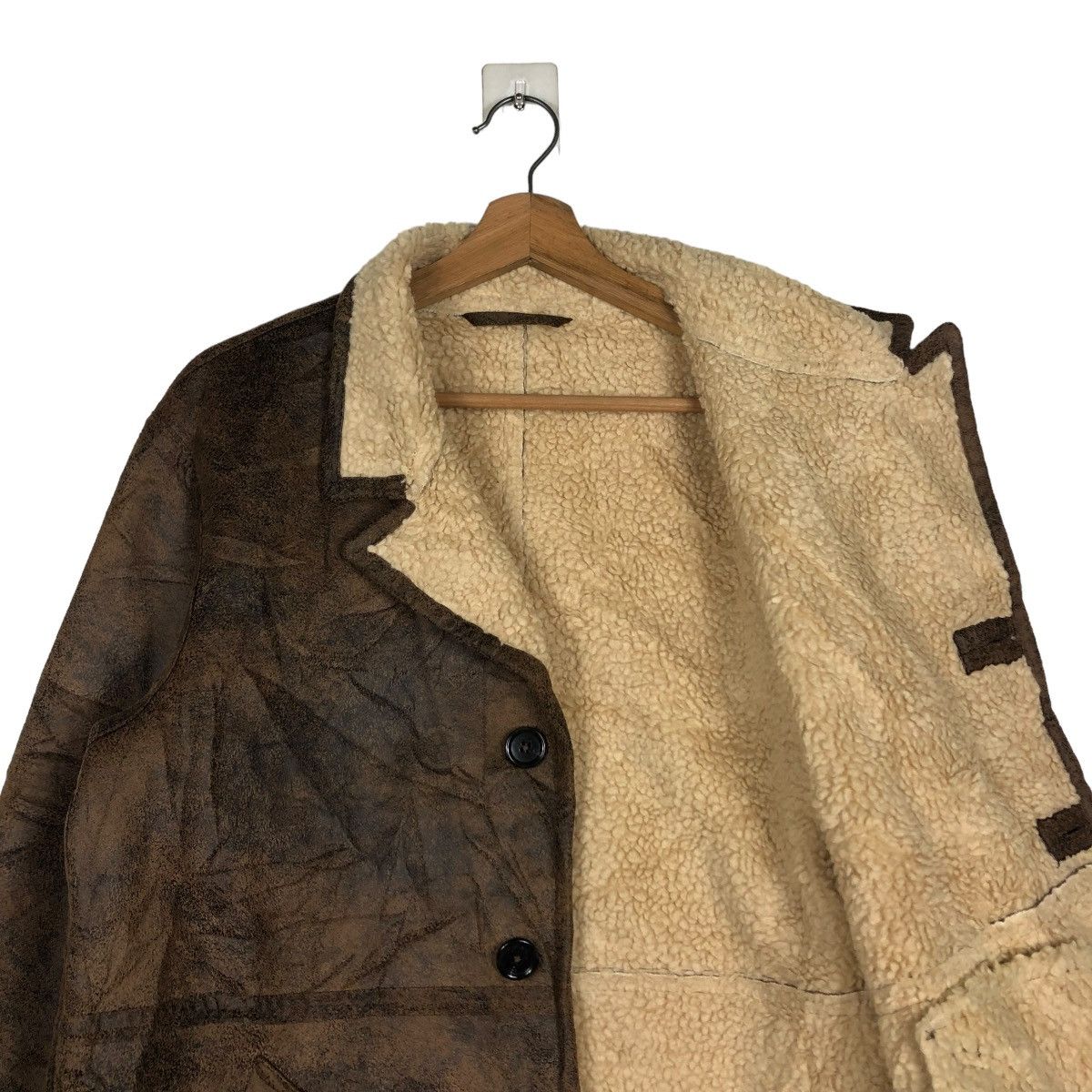 Japanese Brand 🔥VINTAGE BIKER JACKET SHEARLING BLANKET GU ISSEY MIYAKE Size US L / EU 52-54 / 3 - 14 Thumbnail