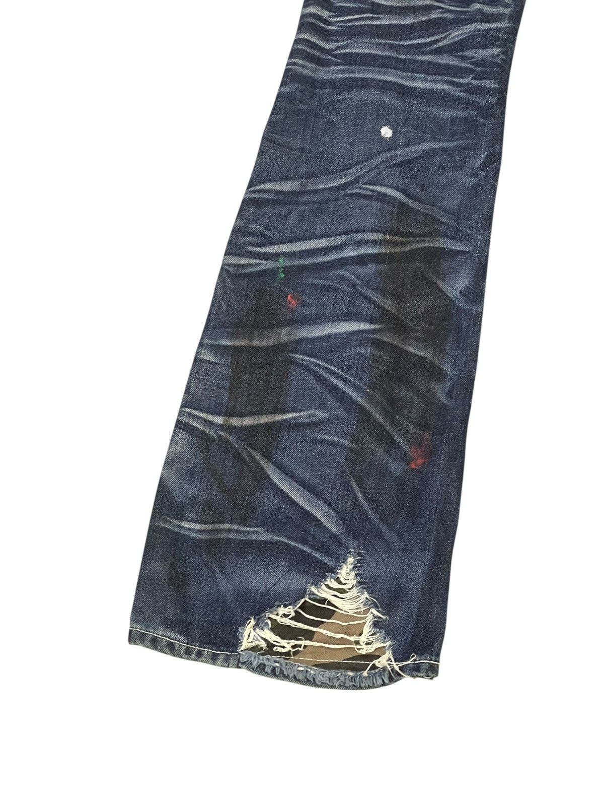 Japanese Brand Flare Jeans CavariA Honeycomb Distress Low Rise ERD 2🟦6 Size US 30 / EU 46 - 15 Thumbnail