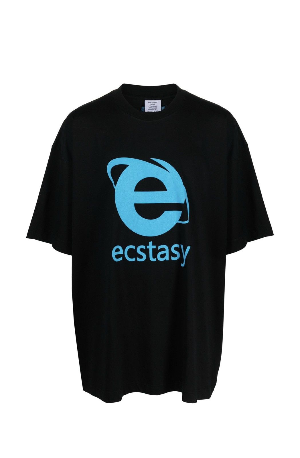 image of Vetements Ecstasy Logo Print T-Shirt in Blue, Men's (Size Small)