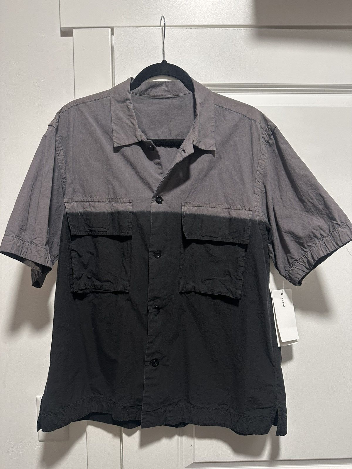 Sacai SACAI Black & Gray Garment Dye Shirt Size US L / EU 52-54 / 3 - 3 Thumbnail