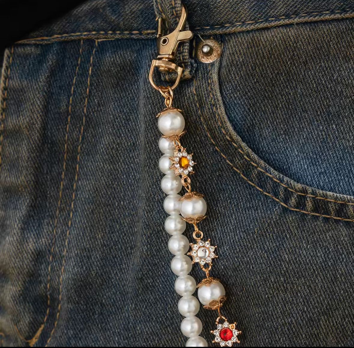 Other Exquisite Luxury Imitation Pearl Keychain Wallet Belt Chain Size ONE SIZE - 4 Thumbnail