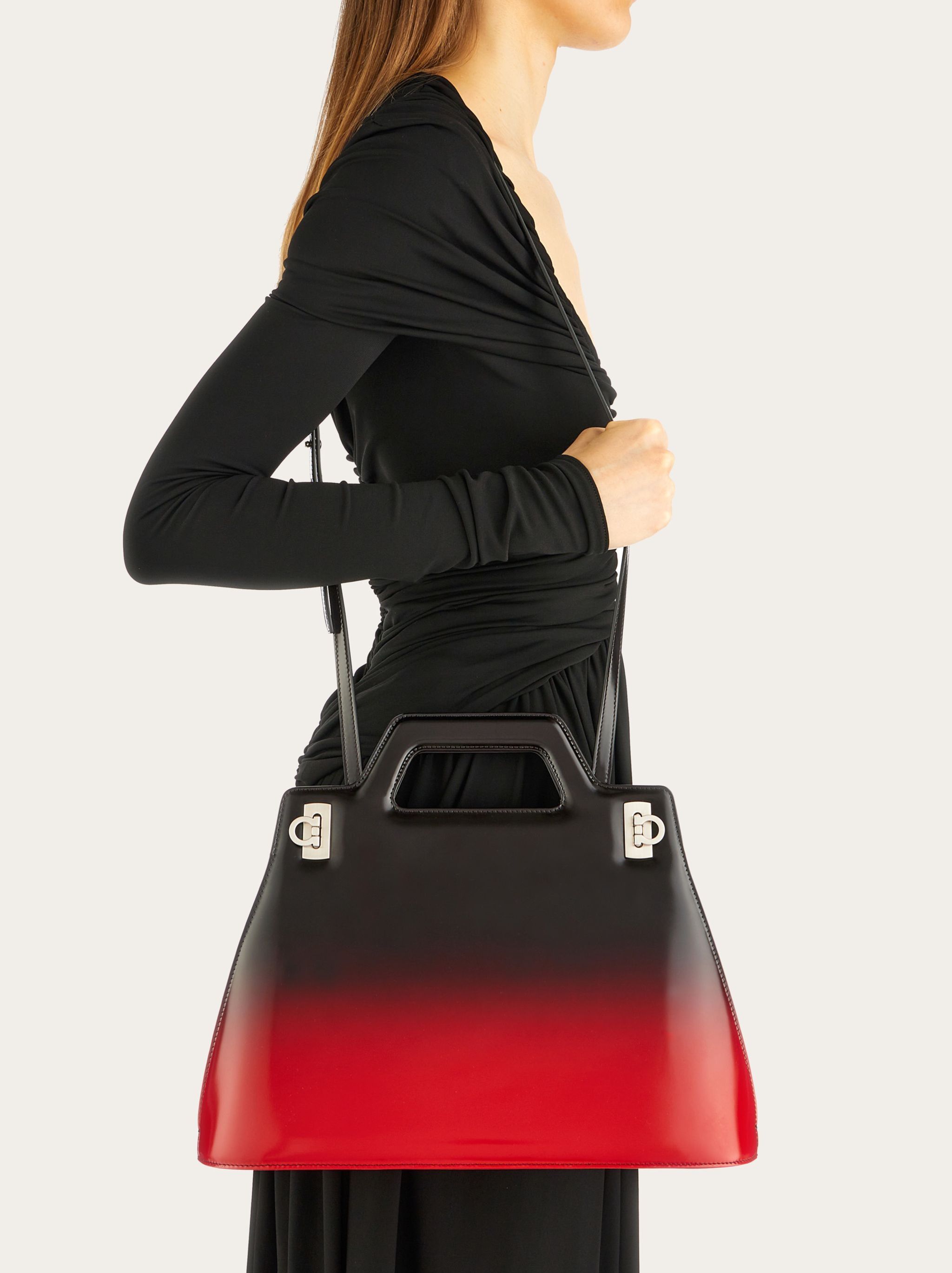 Salvatore Ferragamo o1s1rm0924 Size: OS / Wanda Handle Bag in Black/Red Size ONE SIZE - 3 Thumbnail