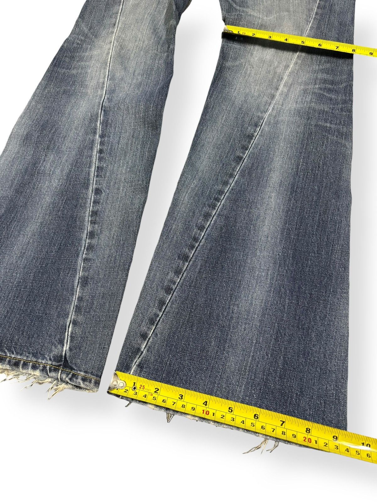 Lee Vintage Lee Riders Twisted Leg Flare Distressed Jeans Size US 32 / EU 48 - 15 Thumbnail
