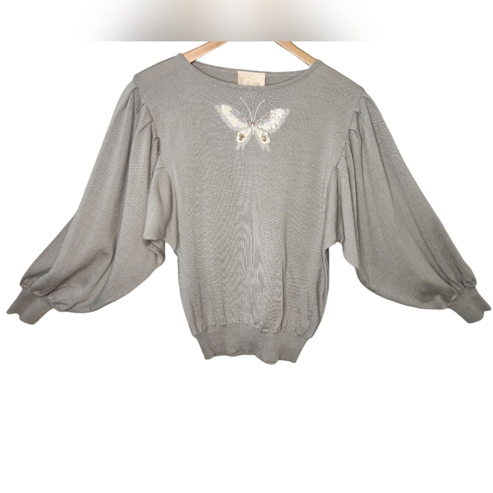 Vintage Vintage Butterfly Sleeve Embroidered Sweater 38 Medium Size M / US 6-8 / IT 42-44 - 2 Thumbnail