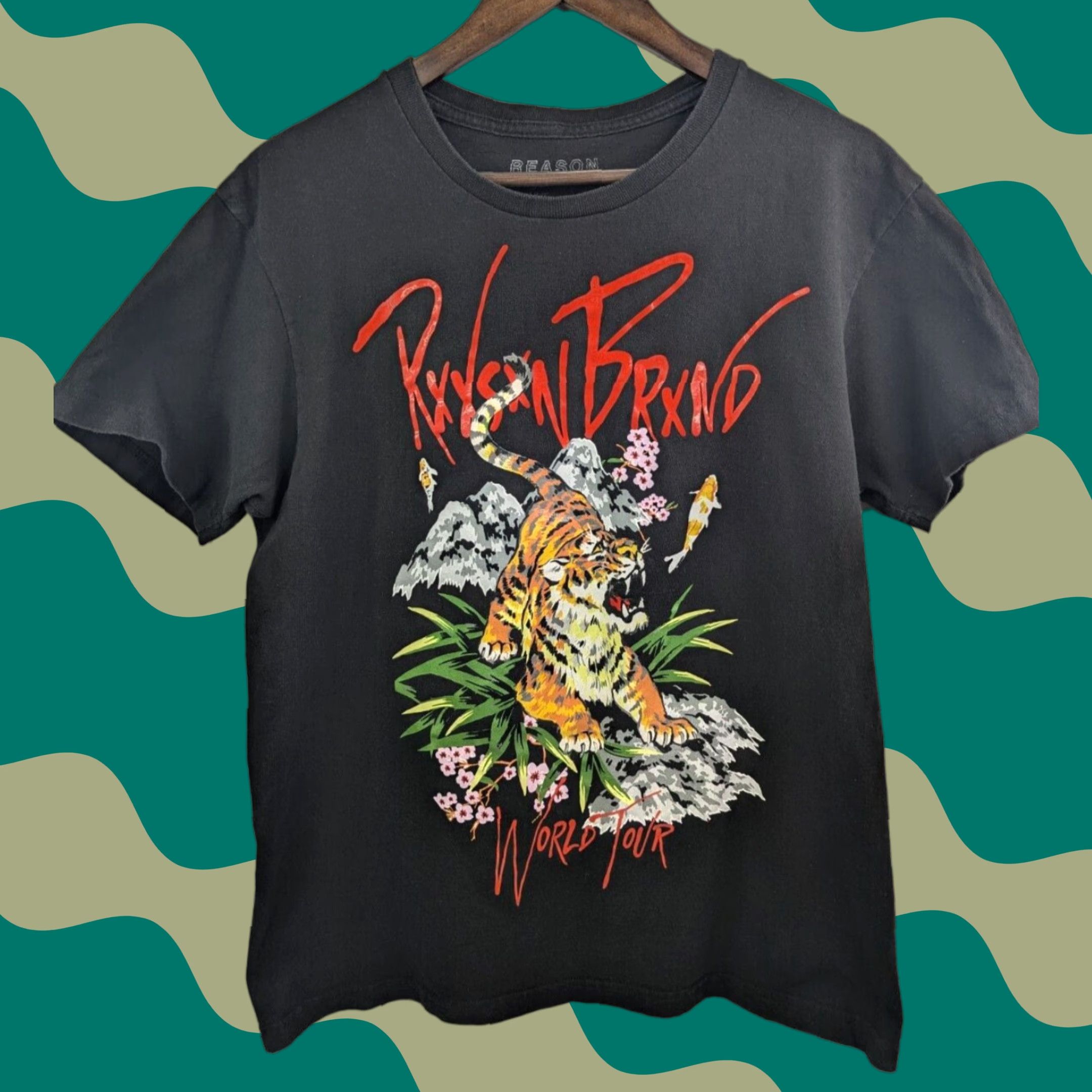 Reason Reason Brand World Tour Tiger Shirt Mens Large Short Sleeve Black T-Shirt Size US L / EU 52-54 / 3 - 1 Thumbnail