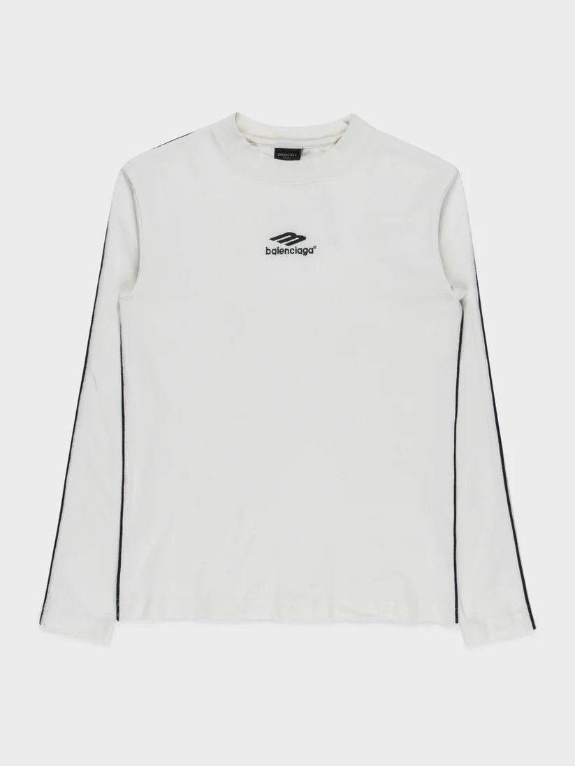 Balenciaga o1mt1gz0924 3B Sports Icon Piping T-Shirt in White/Black Size US XS / EU 42 / 0 - 1 Thumbnail