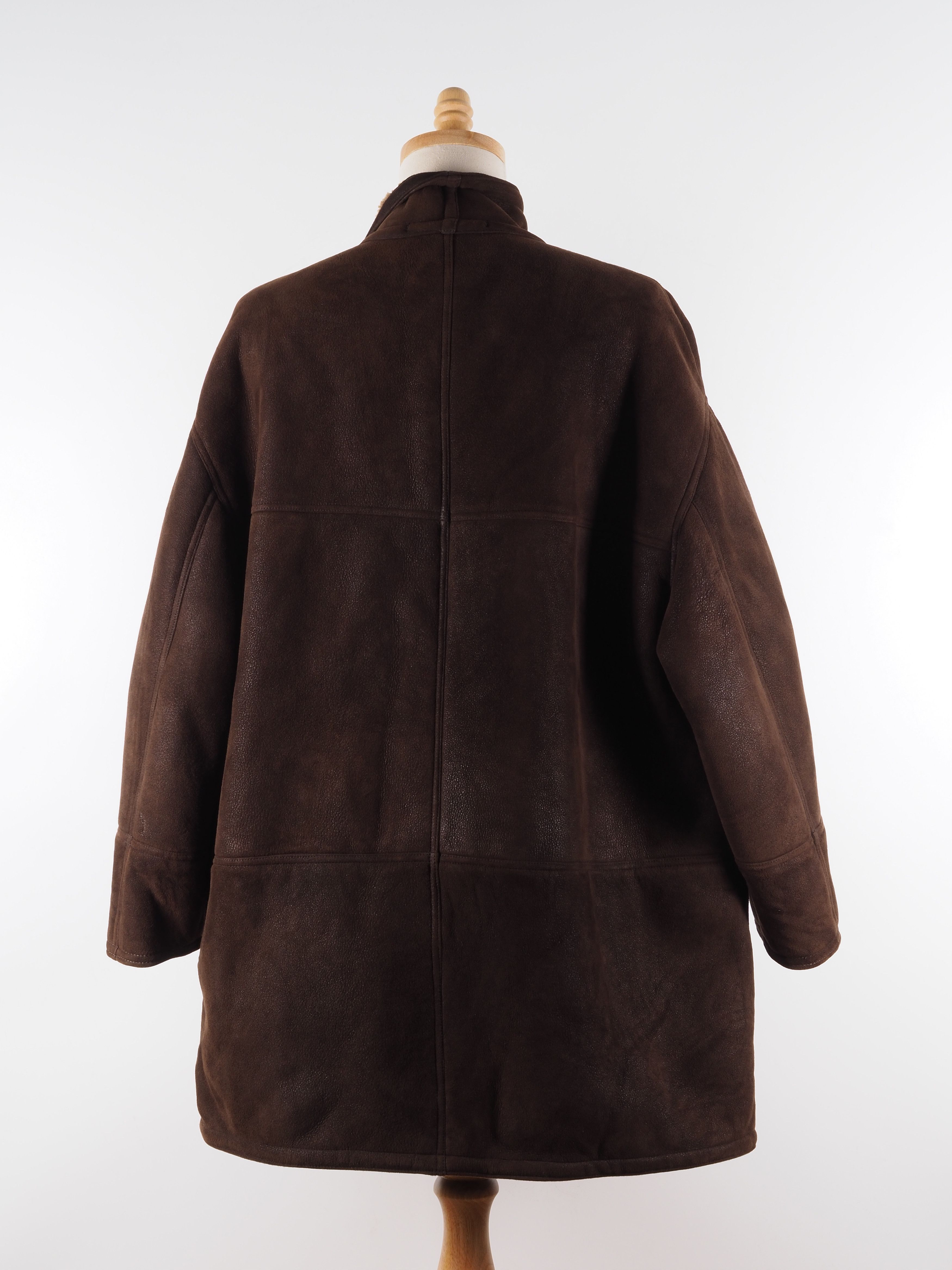 Yves Saint Laurent Yves Saint Laurent YSL Vintage Merino Shearling Coat Brown Size US XXL / EU 58 / 5 - 4 Thumbnail