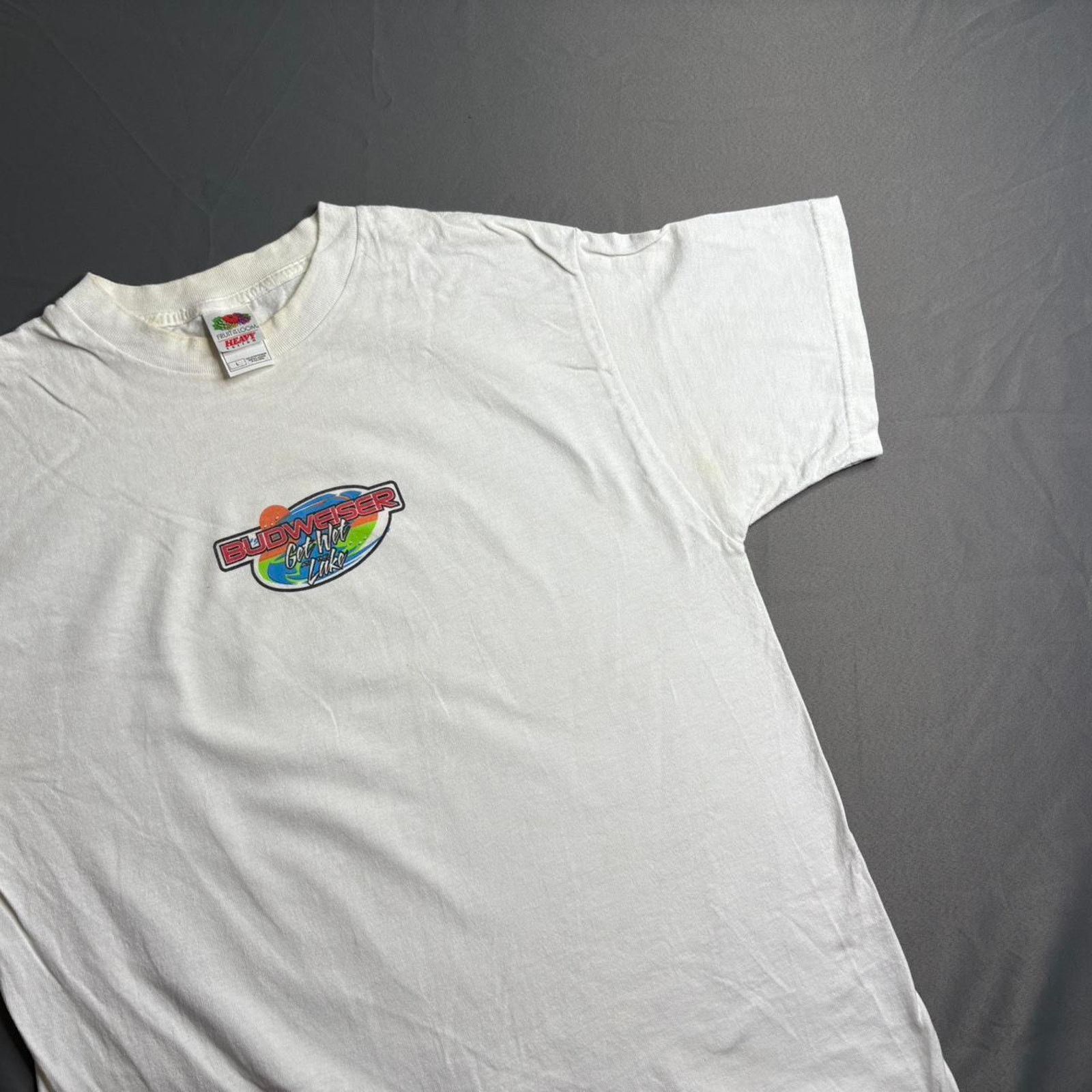 Fruit Of The Loom Vintage shirt Budweiser “get wet at the lake” 2000s szl Size US L / EU 52-54 / 3 - 1 Thumbnail