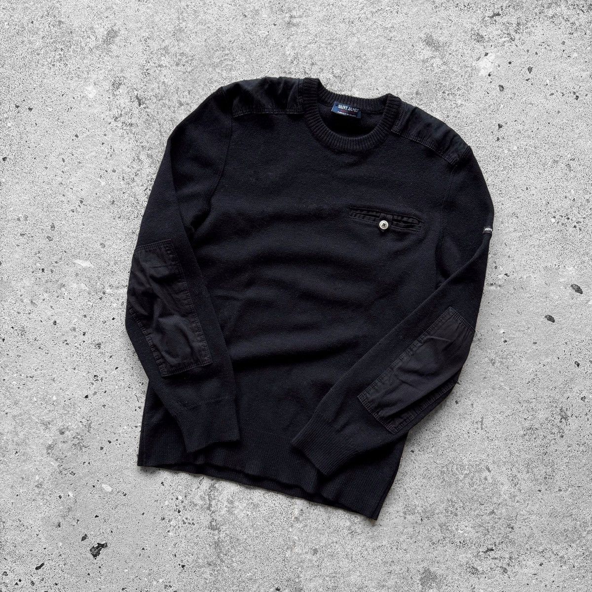 Designer × Saint James SVSA Saint James Mens Blue Long Sleeve Wool Sweater Pullover Size US S / EU 44-46 / 1 - 1 Thumbnail