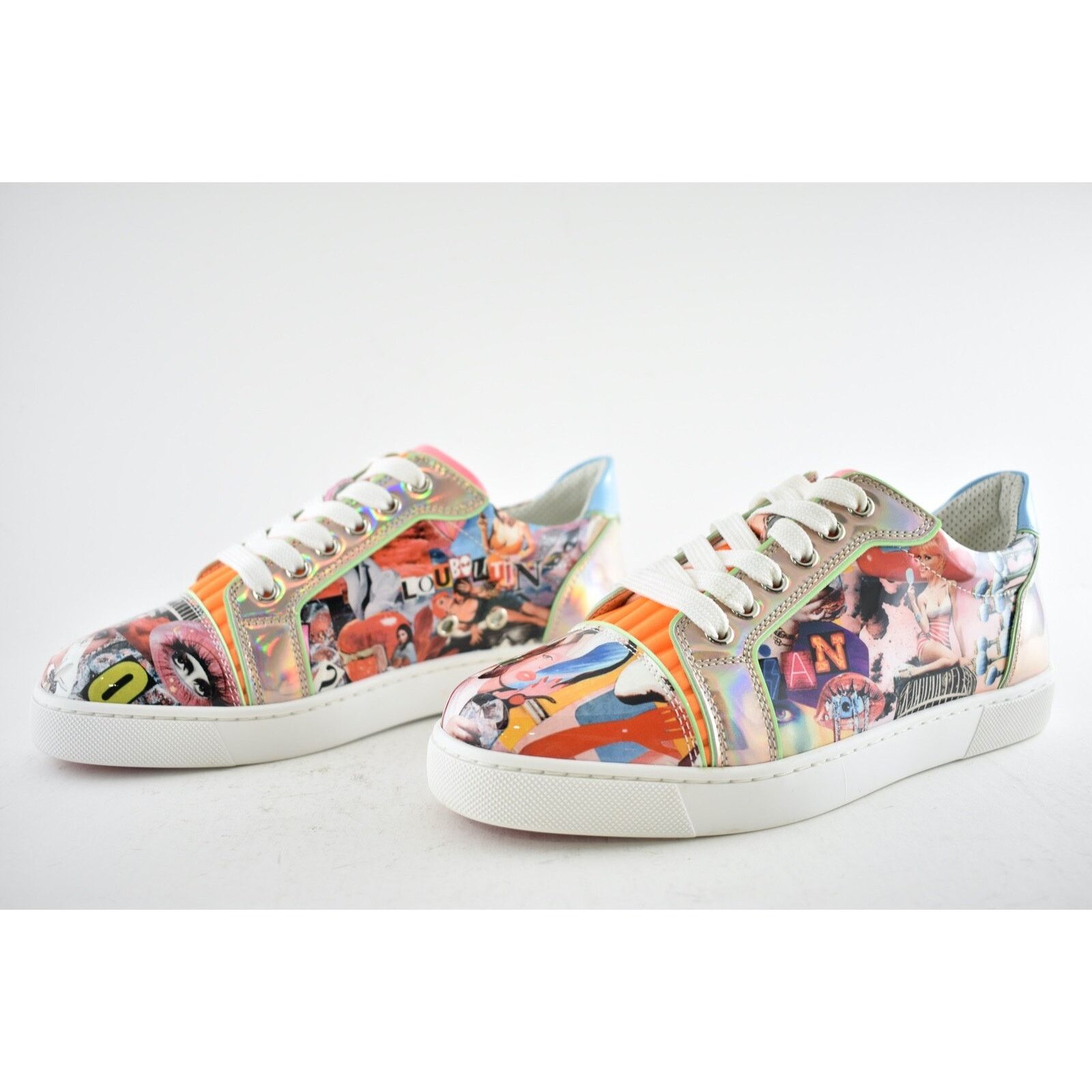 Christian Louboutin Vieira Flat Patent Oh Xtian Multicolor Low Top Sneaker 40.5 Size US 10.5 / IT 40.5 - 9 Thumbnail