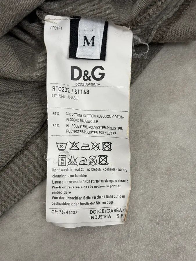 Dolce & Gabbana 2000s Dolce & Gabbana Grey V-Neck Deluxe Longsleeve T-Shirt Size US S / EU 44-46 / 1 - 12 Thumbnail