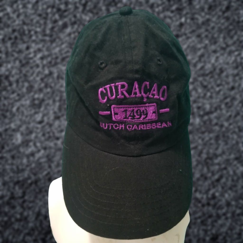 Vintage Retro Curacao Hat Dutch Caribbean Island Diving Resort Dad Cap Adjustable Black Cotton Prewash Baseball Cap Adult unisex Men Women Size ONE SIZE - 1 Thumbnail