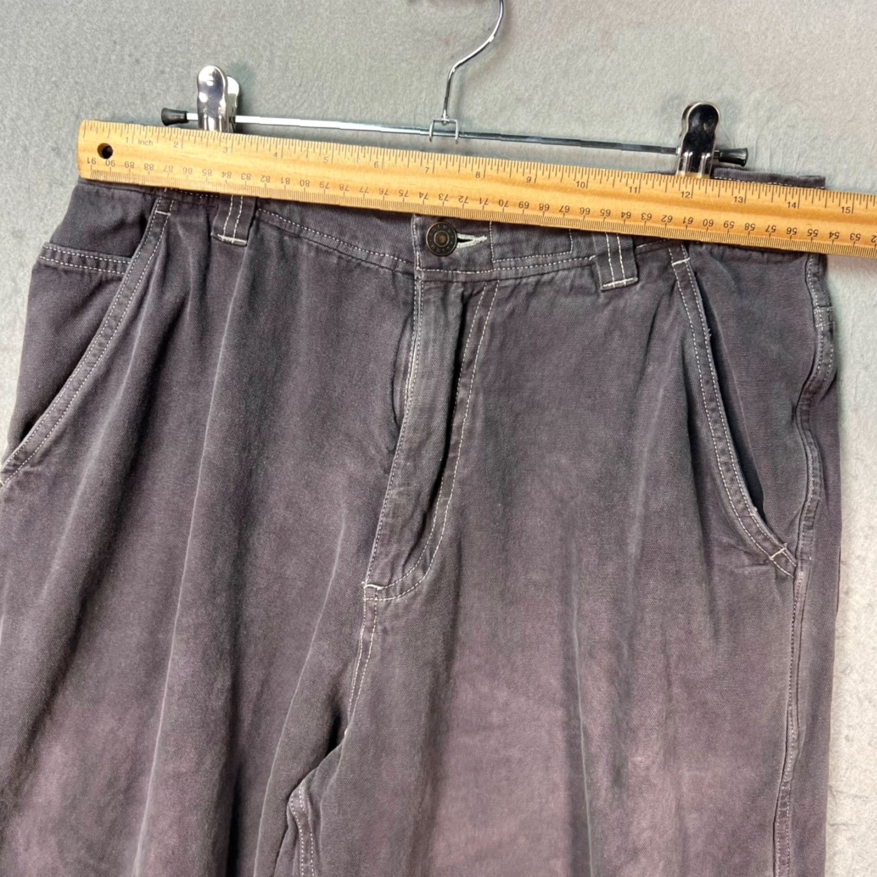 Adsum Adsum Mens Small Washed Distressed Gray 100% Cotton Straight Leg Pants Size US 29 - 5 Thumbnail