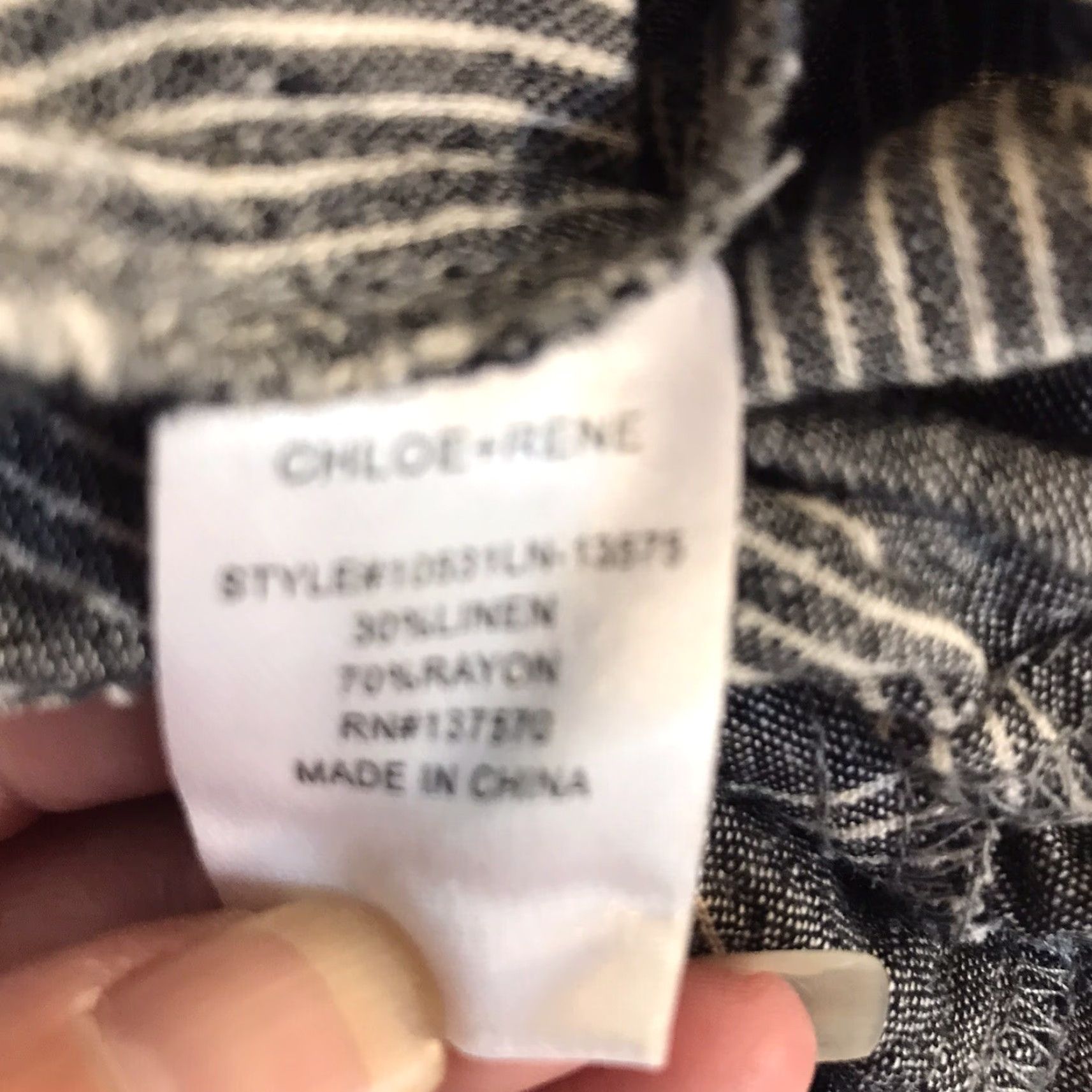 Vintage Chloe & Rene Romper Womens L Gray/White Linen Rayon Striped Sleeveless Bohemian 1-Piece Womens Size 36" / US 14 / IT 50 - 3 Thumbnail