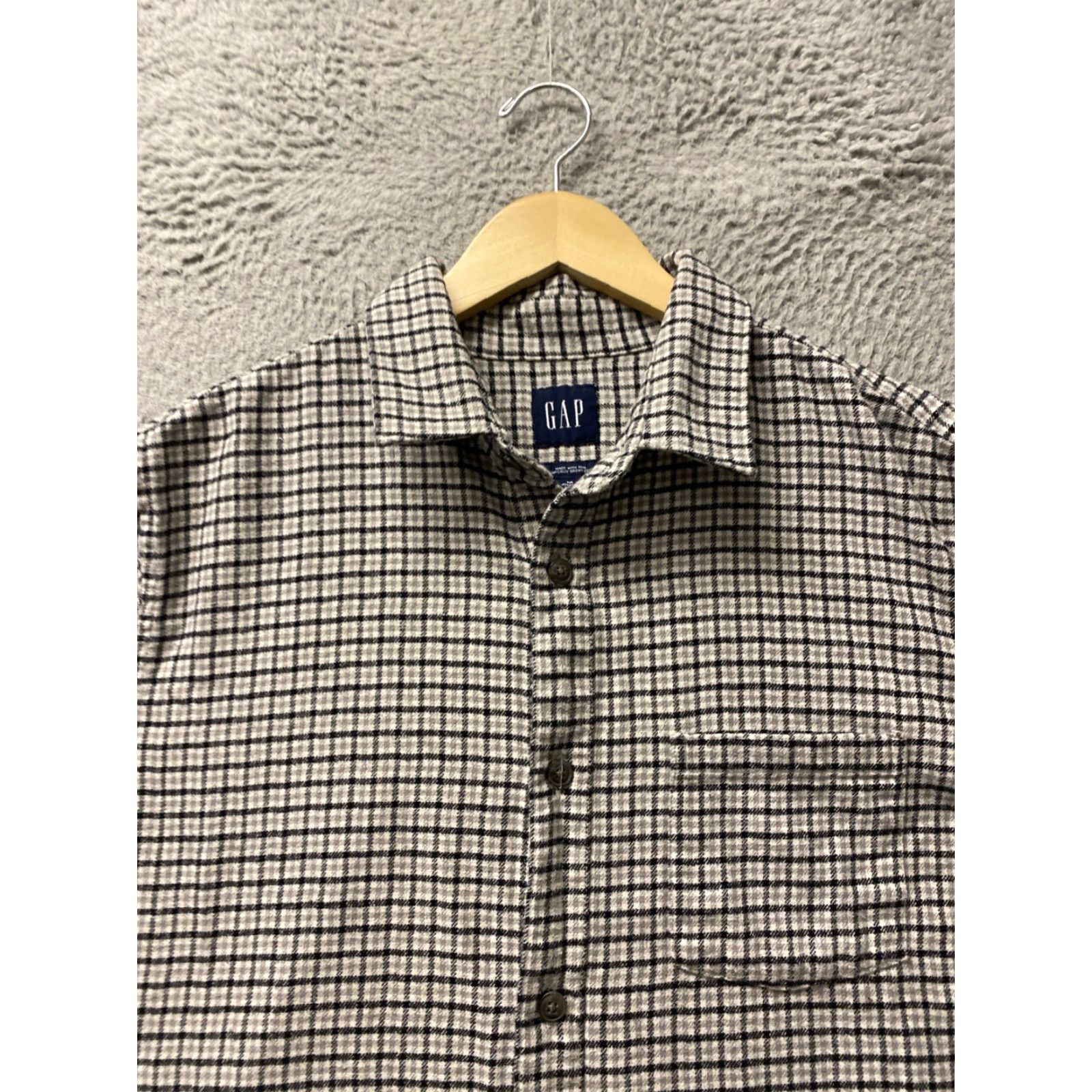 Gap Gap Button Shirt Men’s M Long Sleeve Gray Houndstooth /0475 Size US M / EU 48-50 / 2 - 3 Thumbnail