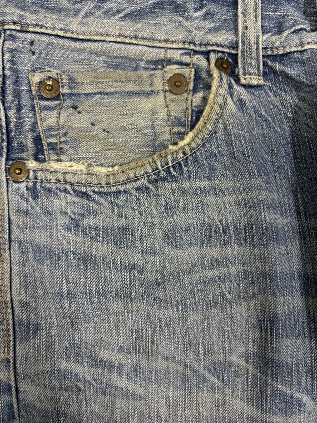 Edwin Edwin 503 Blue Trip Paint Splatter Distressed Grunge Jeans Size US 32 / EU 48 - 4 Thumbnail