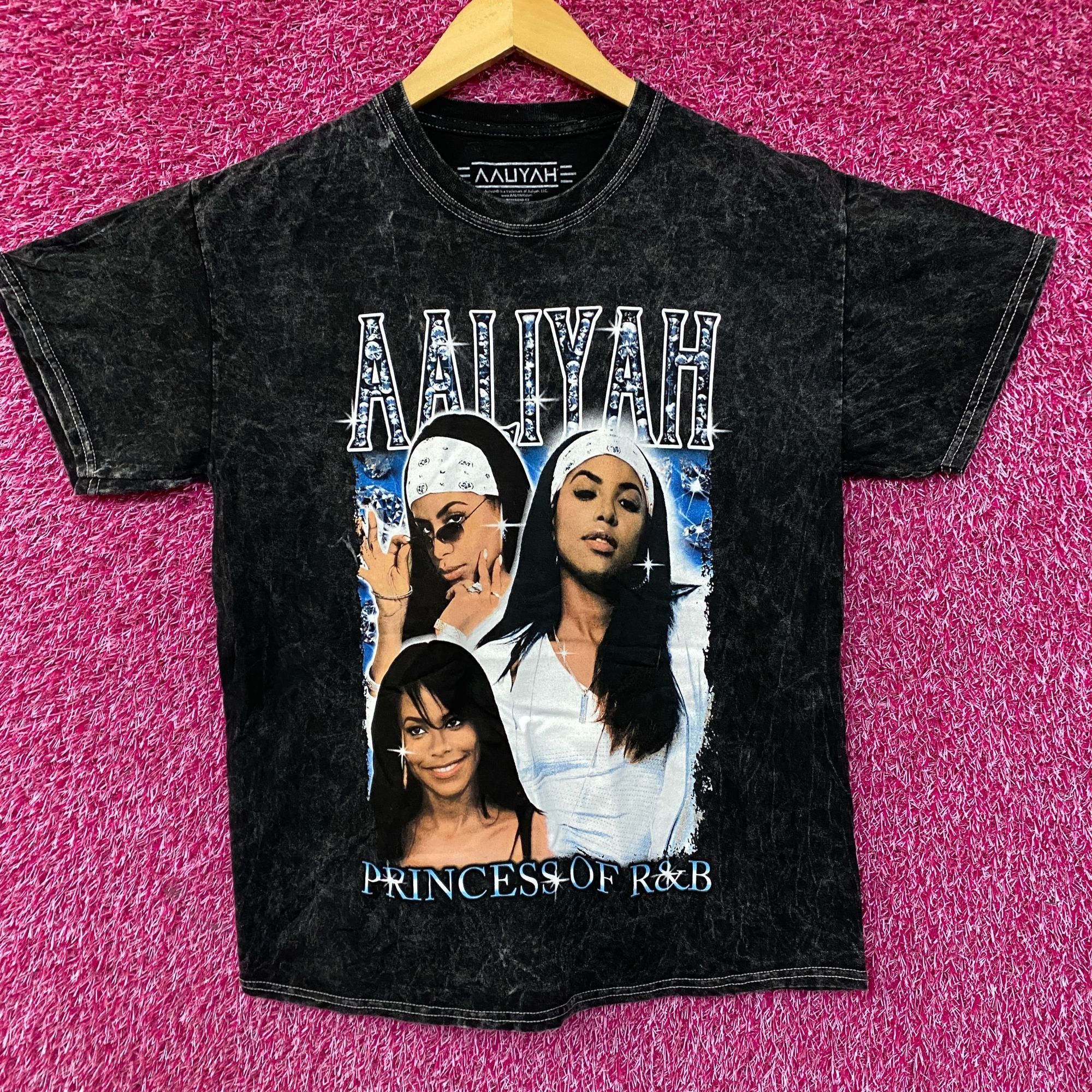 Rap Tees Aaliyah Princess Of RnB Mineral Wash T-Shirt Small Size US S / EU 44-46 / 1 - 1 Thumbnail