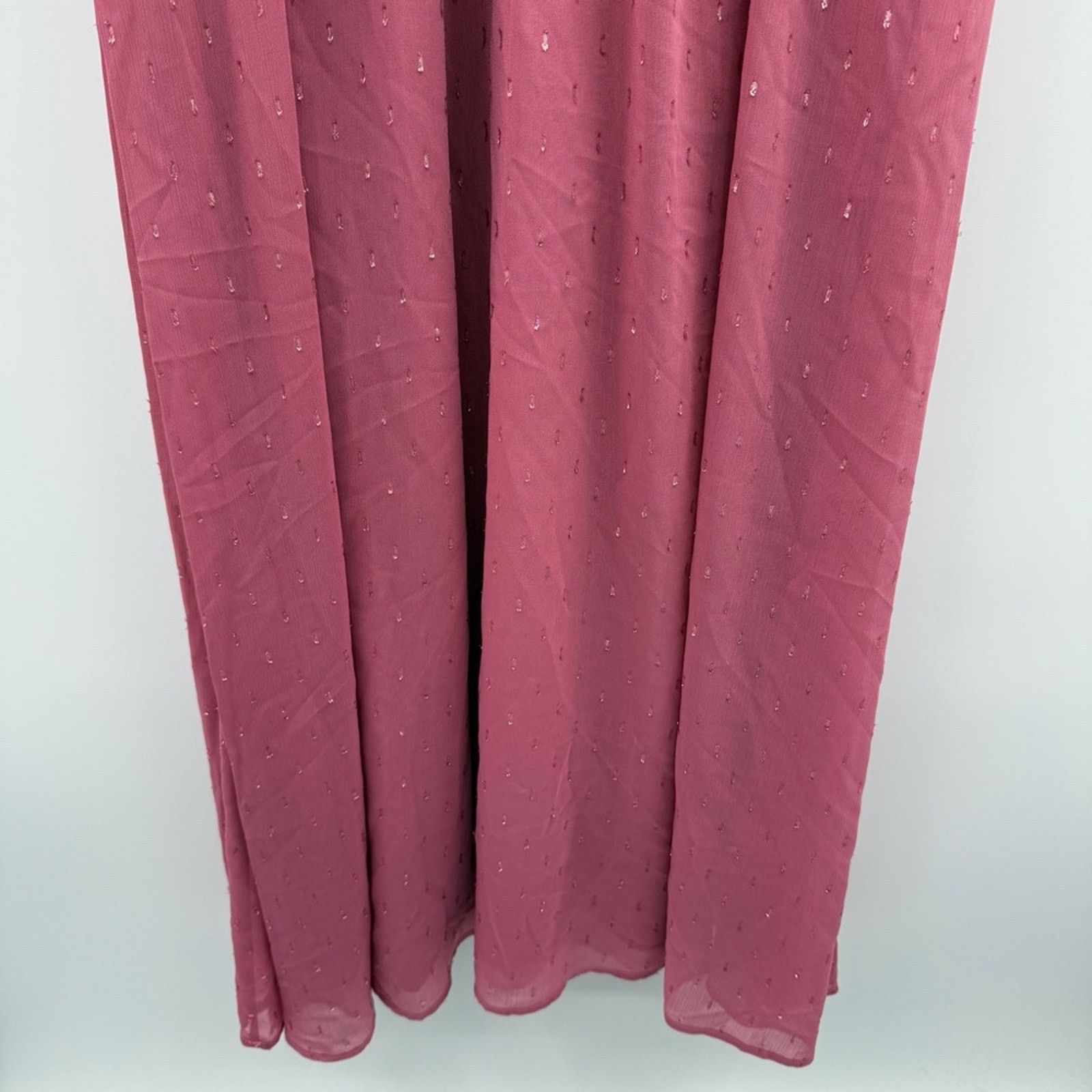 REVOLVE LDT Pink Rose Metallic Peplum Waist V Neck Maxi Gown Dress Size S / US 4 / IT 40 - 5 Thumbnail