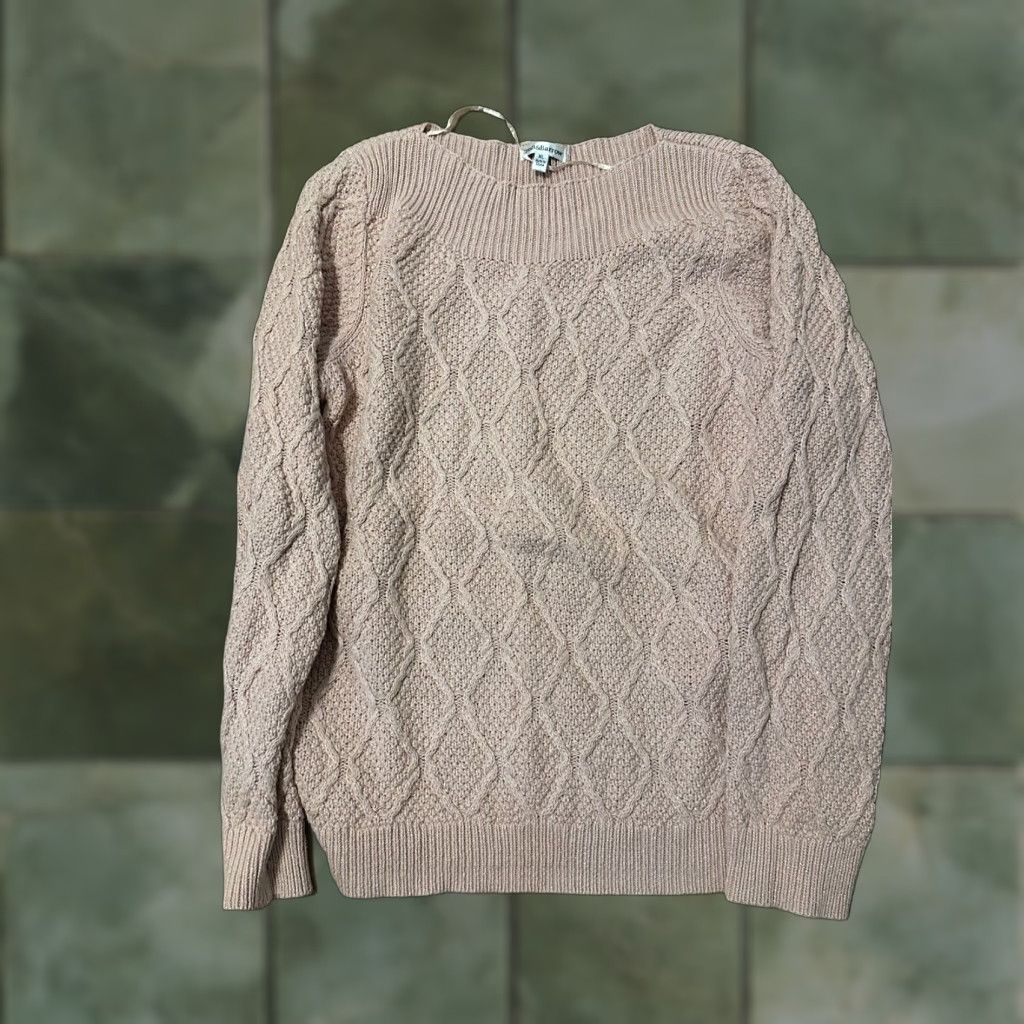 Croft & Barrow CROFT & BARROW Women's Sweater Pullover Round Neck Pink Gold Flecks Size XL Size XL / US 12-14 / IT 48-50 - 1 Thumbnail