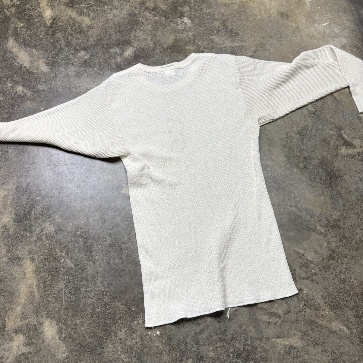 vintgae custom tooth waffle knit thermal longsleeve shirt