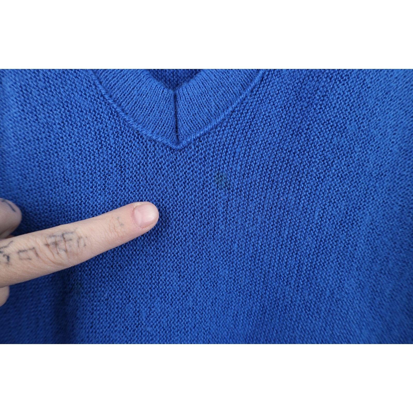Vintage Vintage 70s Streetwear Blank Knit V-Neck Sweater Size US XL / EU 56 / 4 - 4 Thumbnail