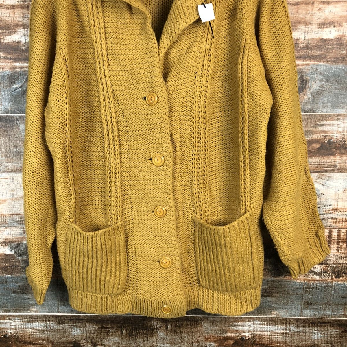 Vintage DL Japanese Brand Yellow Cardigan Knitwear #C606 Size US L / EU 52-54 / 3 - 6 Thumbnail