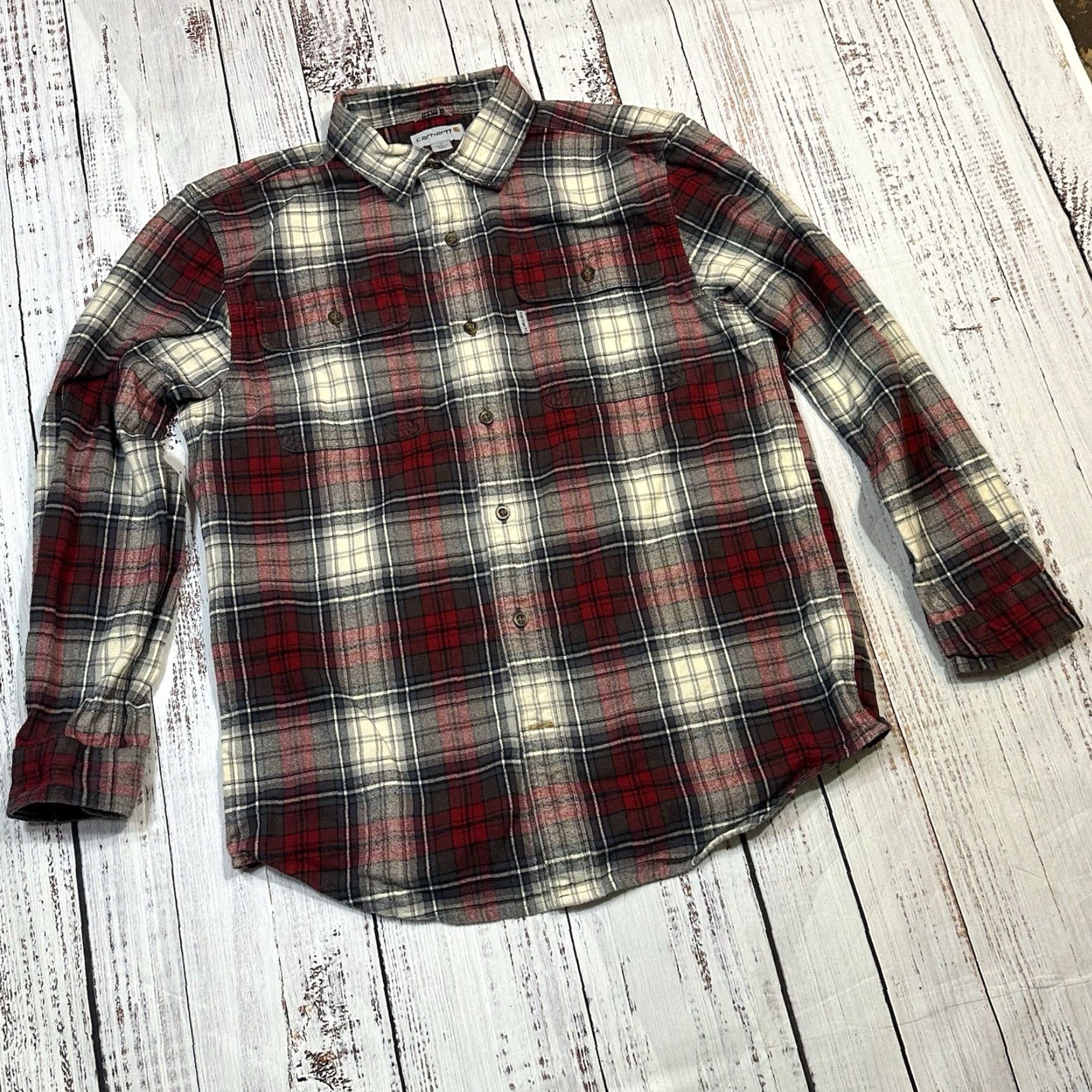Carhartt Carhartt Shirt Mens M Black Plaid Button-Up 2 Pocket Logo Workwear Flannel Cotton Original Fit Size US M / EU 48-50 / 2 - 2 Thumbnail