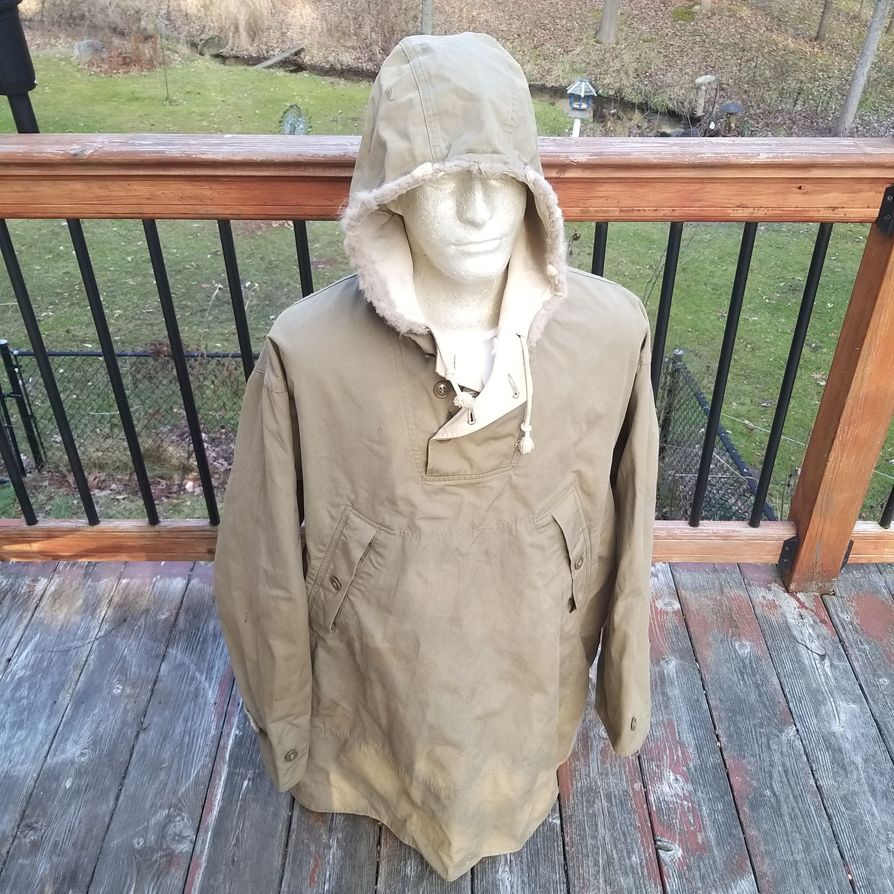 image of Military Wwii Us Winter Smock Jacket Parka 10Th Mountain Division in Beige, Men's (Size Medium)