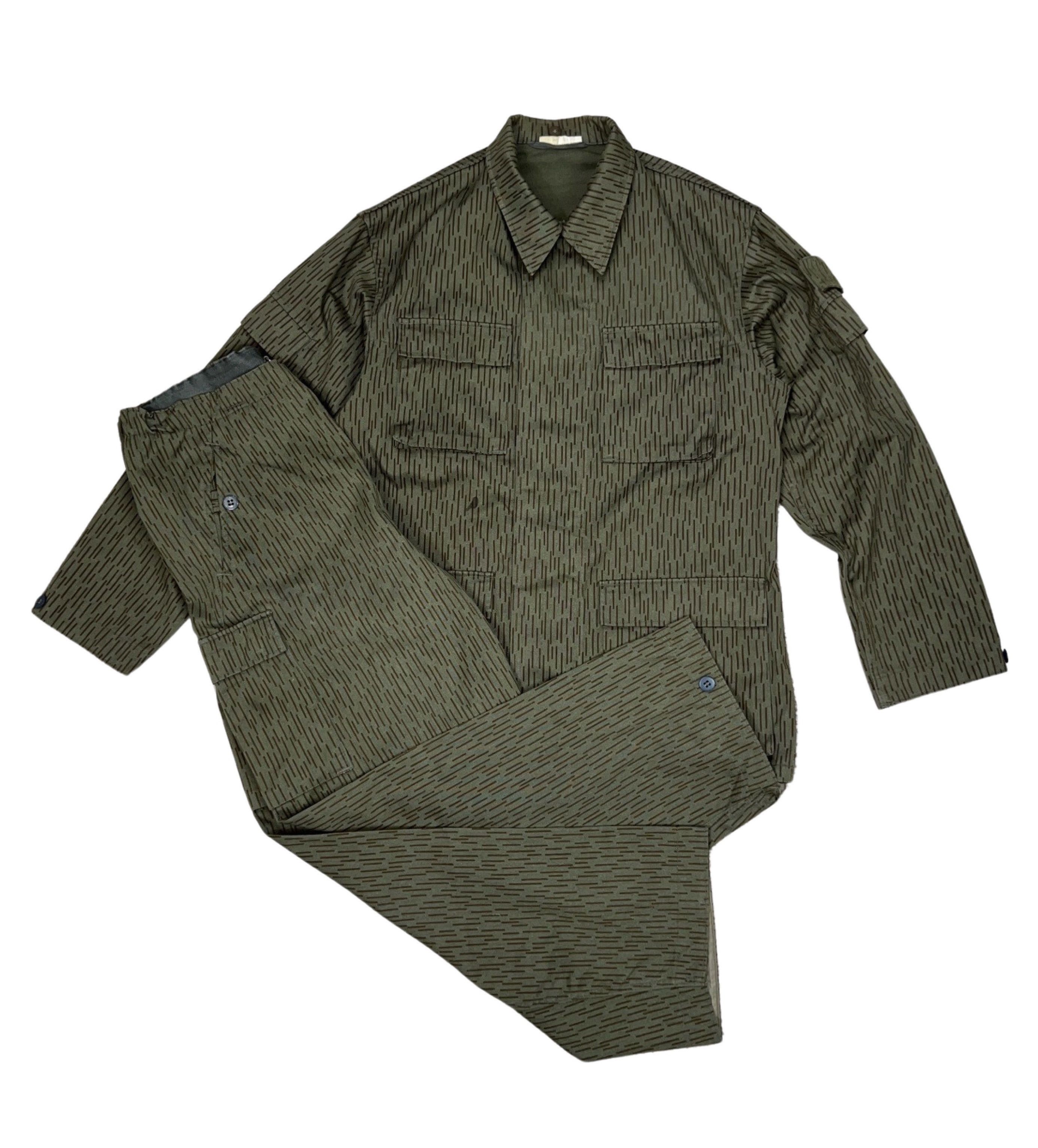 image of 80's East German Military Rain Drop Camo Pants Jacket Set, Men's (Size Medium)