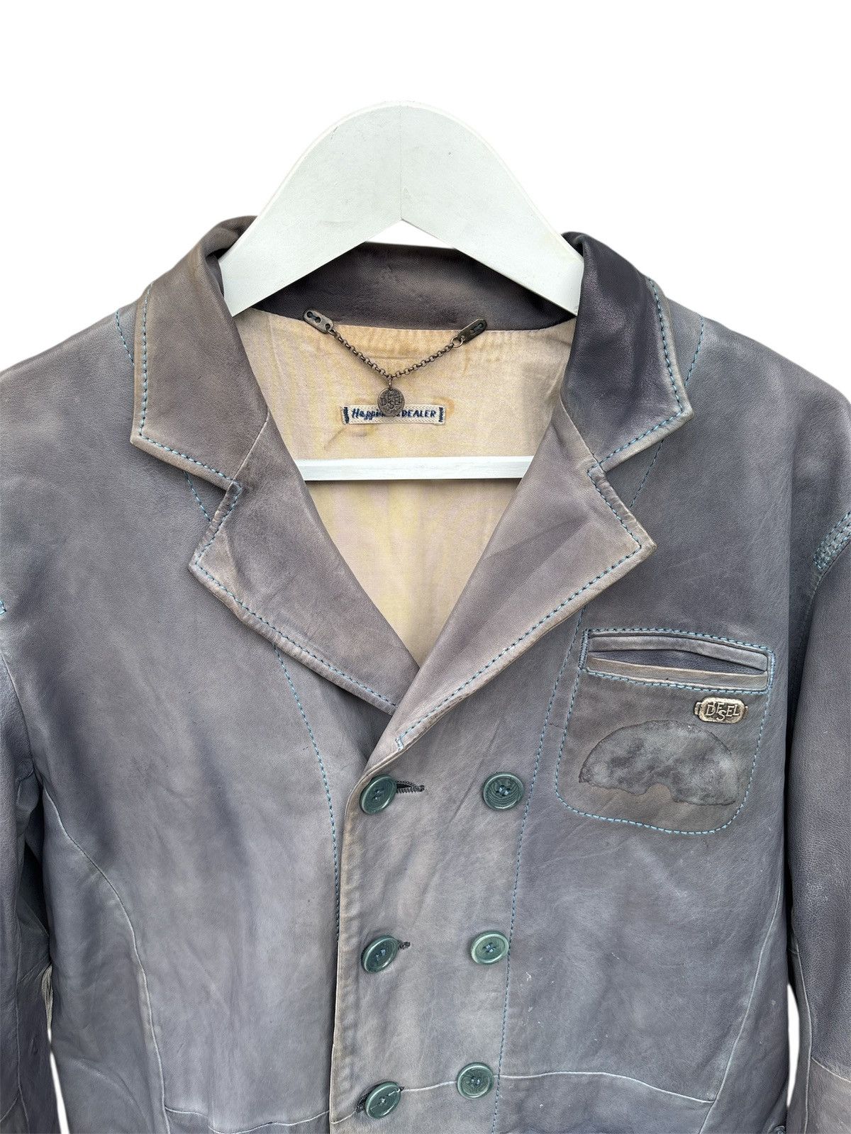 Diesel Vintage Double Breasted Leather Jacket Size US XS / EU 42 / 0 - 3 Thumbnail