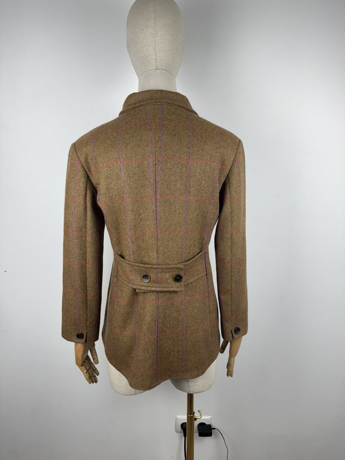 Designer × Johnstons Of Elgin × Vintage Women’s Johnstons Saxony Tweed Wool Coat size 12 Size M / US 6-8 / IT 42-44 - 4 Thumbnail