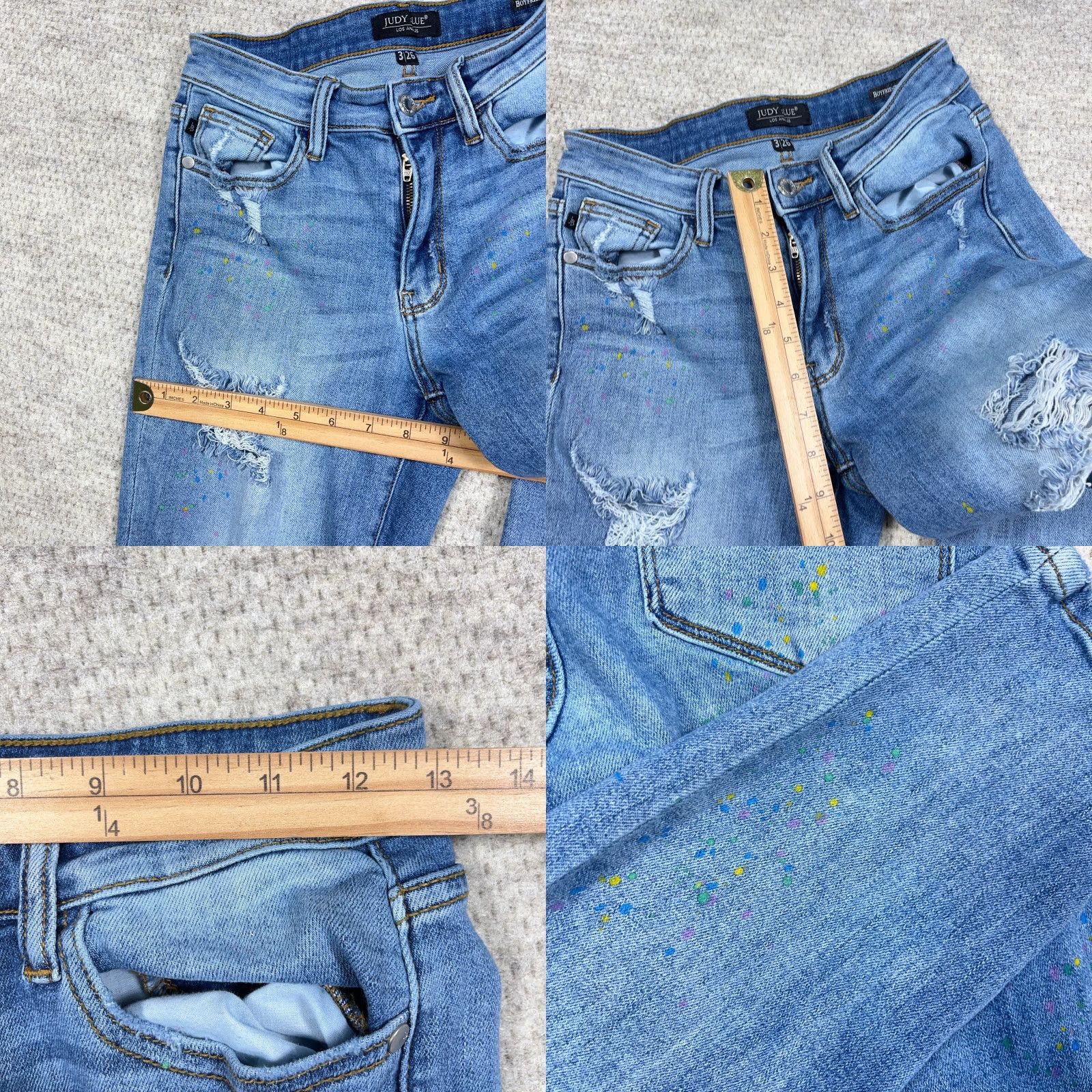 Vintage Judy Blue Jeans Women 3 Boyfriend Mid Wash Blue Distressed Pockets 5-Pocket Regular Size 26 in Waist 28 in Inseam Jeans Mens? Wait. Size 26" / US 2 / IT 38 - 9 Thumbnail
