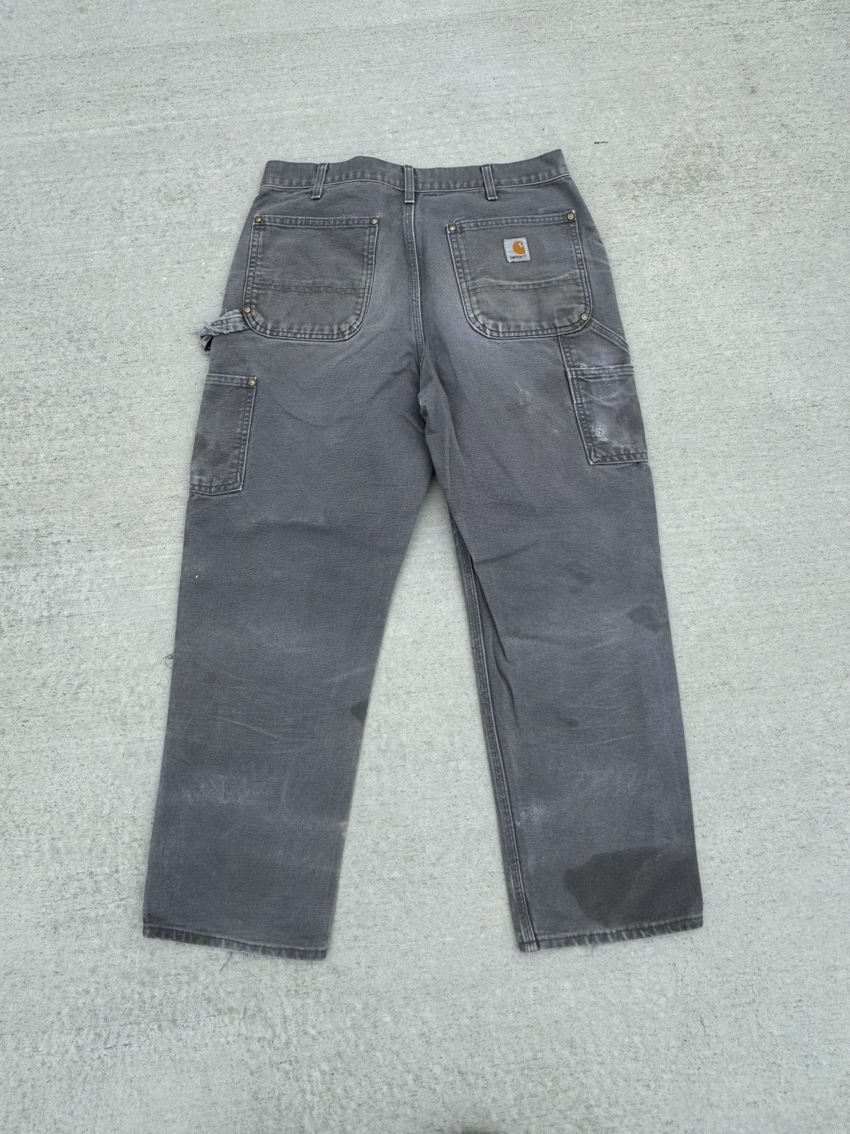 Carhartt Distressed Grey Carhartt Double Knee Work Pants Size US 34 / EU 50 - 2 Thumbnail