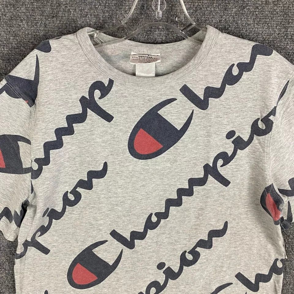 Champion × Vintage Vintage Champion Shirt Men's Medium Heritage All Over Print Size US M / EU 48-50 / 2 - 2 Thumbnail