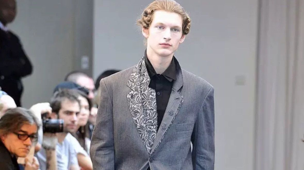 Yohji Yamamoto Yohji Yamamoto 11ss silk collar fringed double suit Size US XL / EU 56 / 4 - 7 Thumbnail