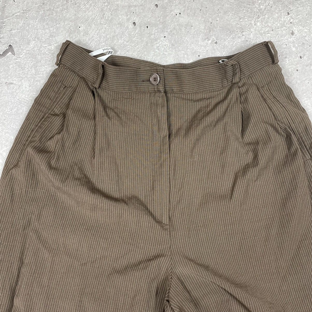 yves saint laurent wool pants women brown