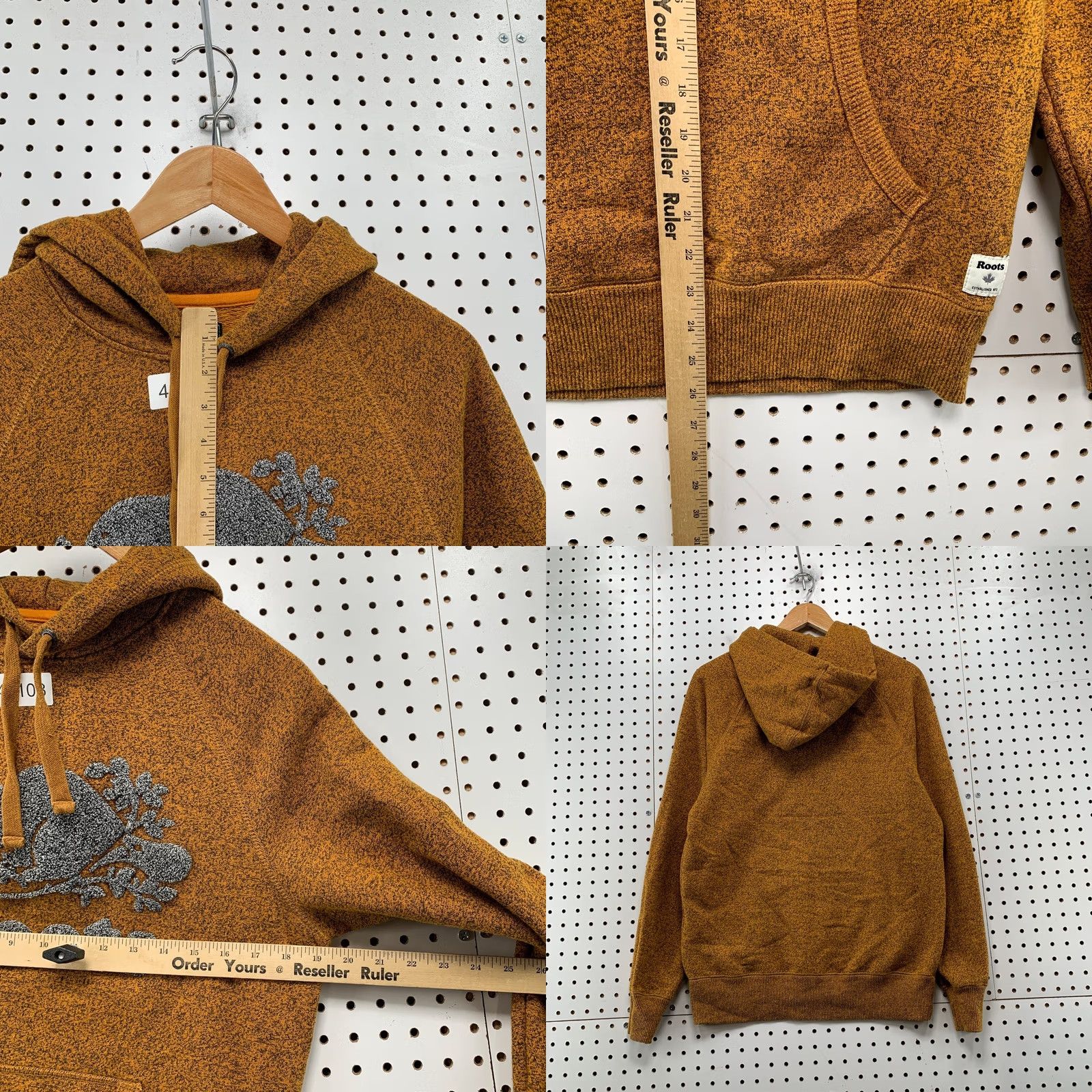 Roots Roots Hoodie Mens XS Brown Hazelnut Velvet Graphic Outdoor Kanga Sweatshirt Pullover Winter 10s Mens Size US XS / EU 42 / 0 - 8 Thumbnail