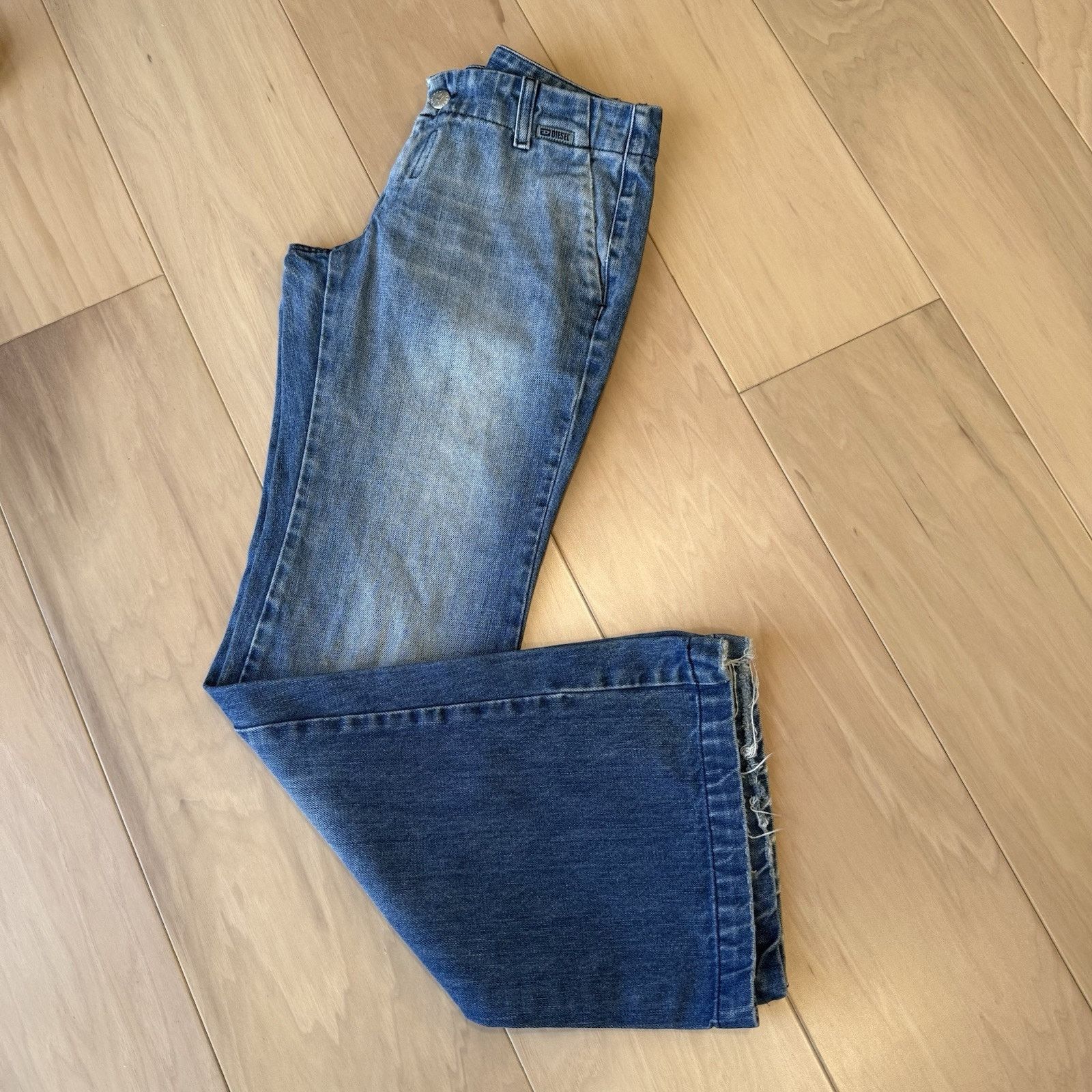 Diesel × Vintage Diesel Flare Jeans Women's 28 Blue Y2K Glam Boho Party Size 28" / US 6 / IT 42 - 10 Thumbnail